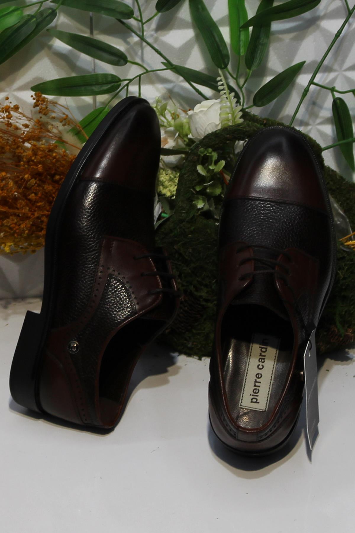 63599 Kahve Orijinal Ürün Kauçuk Taban İç Ve Dış Hakiki Deri Erkek Ayakkabı - Görsel 6