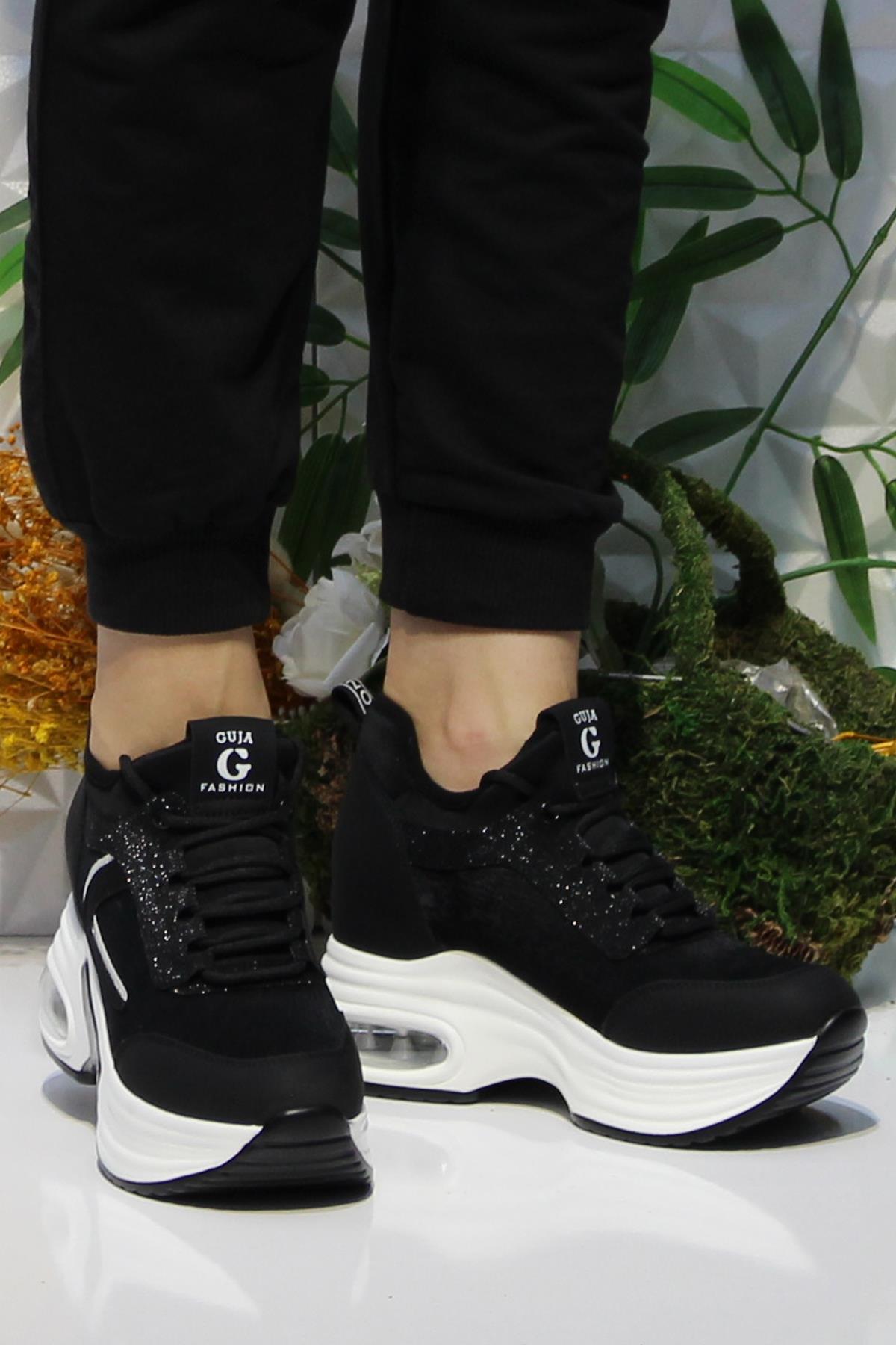 Guja 24K300-1 Siyah Orijinal Ürün Kalın Taban Sneaker Kadın Ayakkabı - Görsel 3