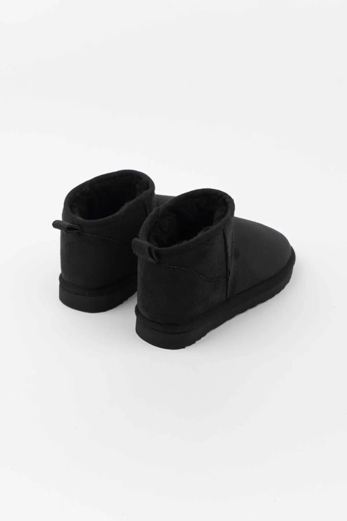 Süet Yarım Bot Içi Tüylü Kalın Taban Ayakkabı - Görsel 3