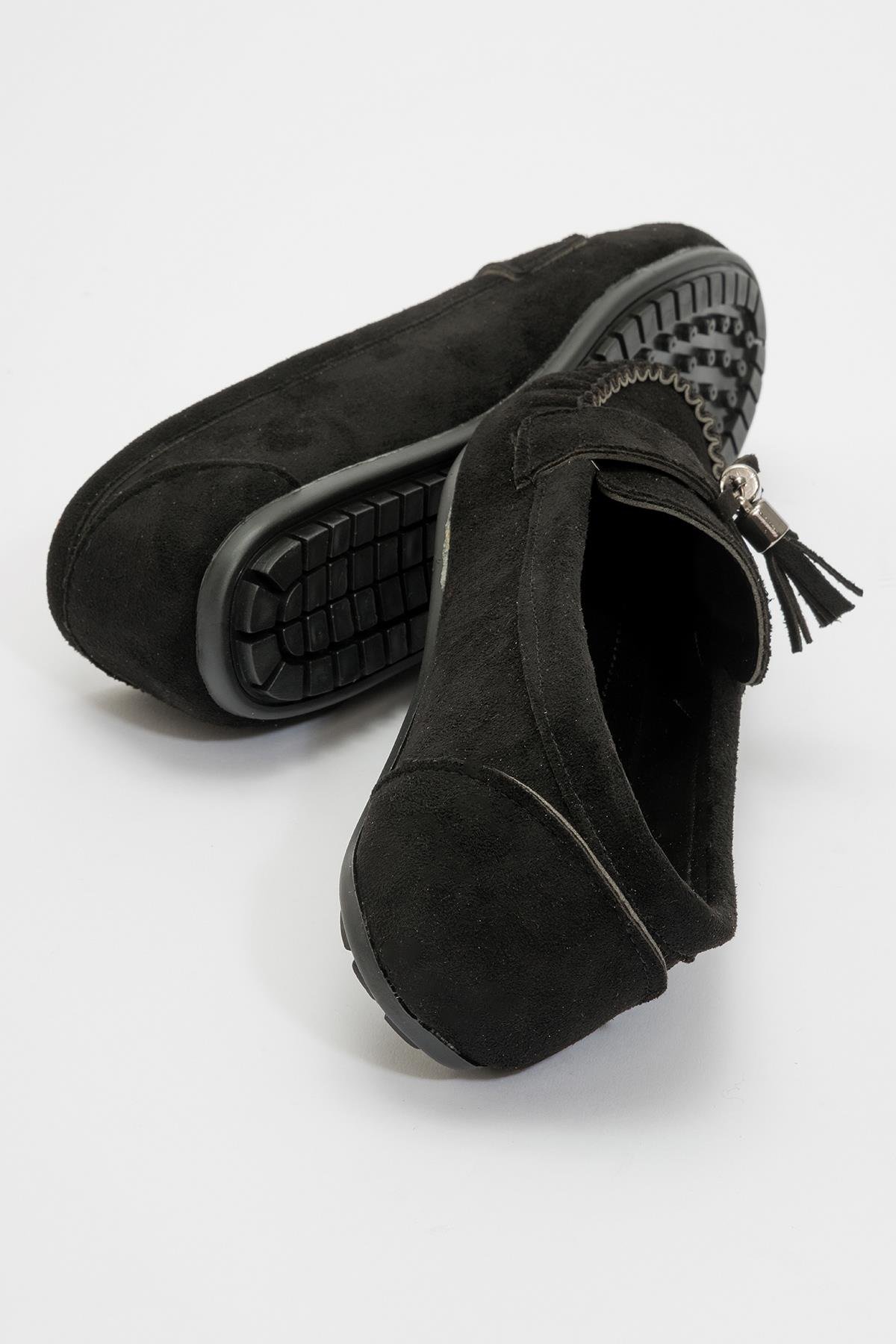 Kadın Tokalı Babet SİYAH SÜET - Görsel 5