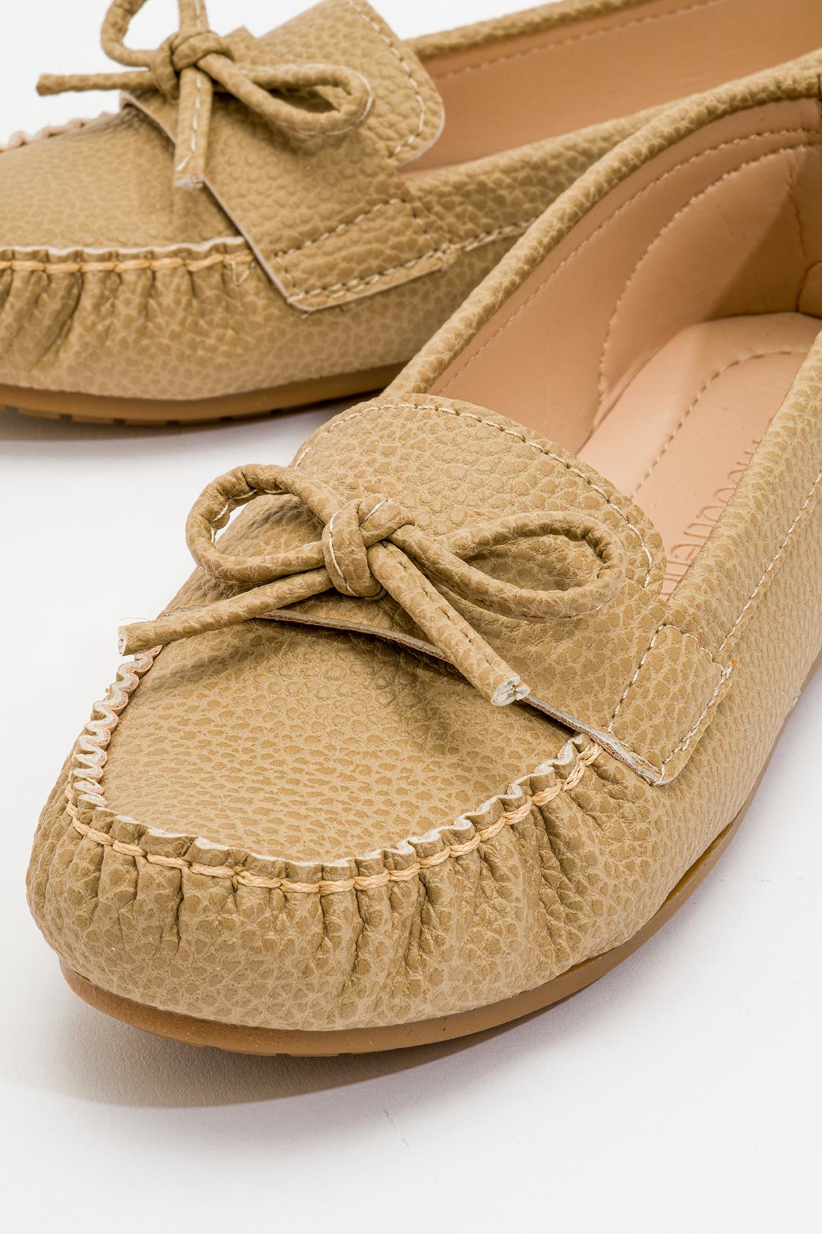 Kadın Fiyonklu Babet BEJ NOKTALI - Görsel 4