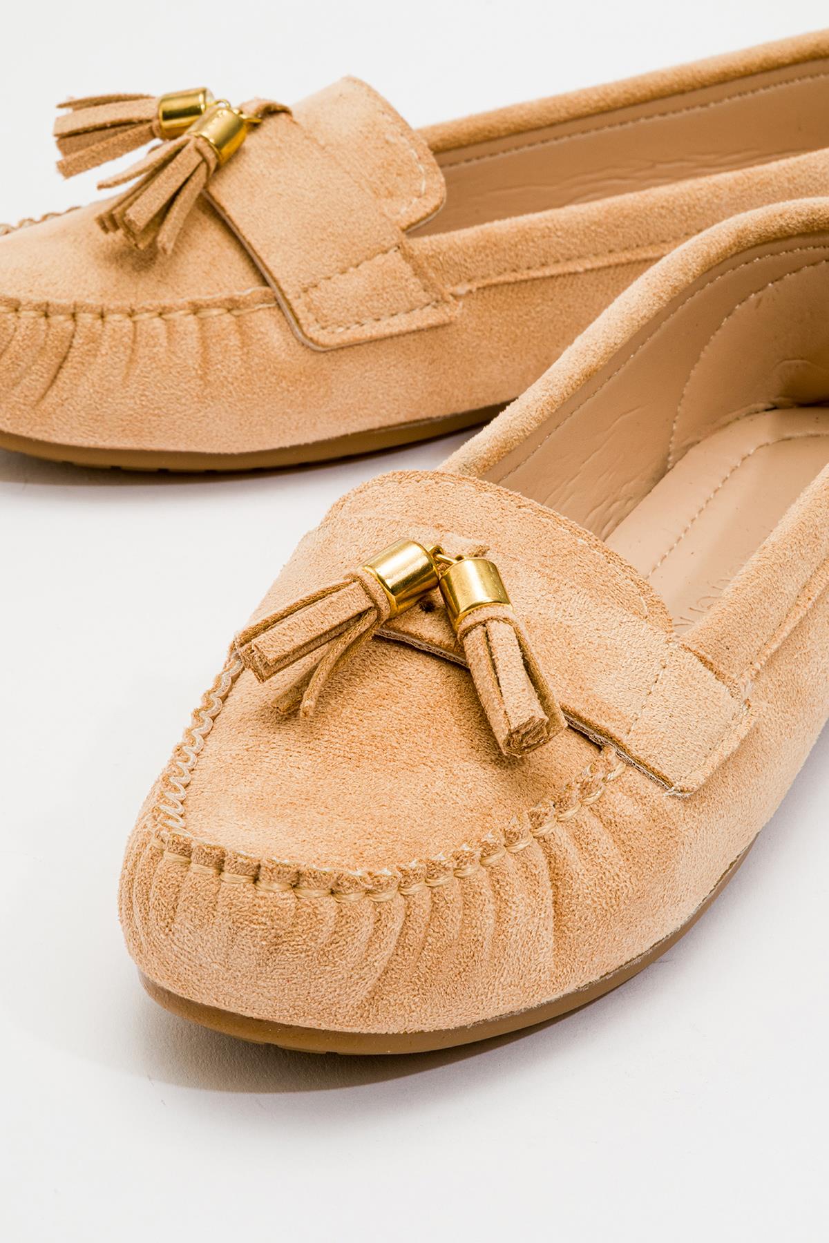 Kadın Tokalı Babet BEJ SÜET - Görsel 4