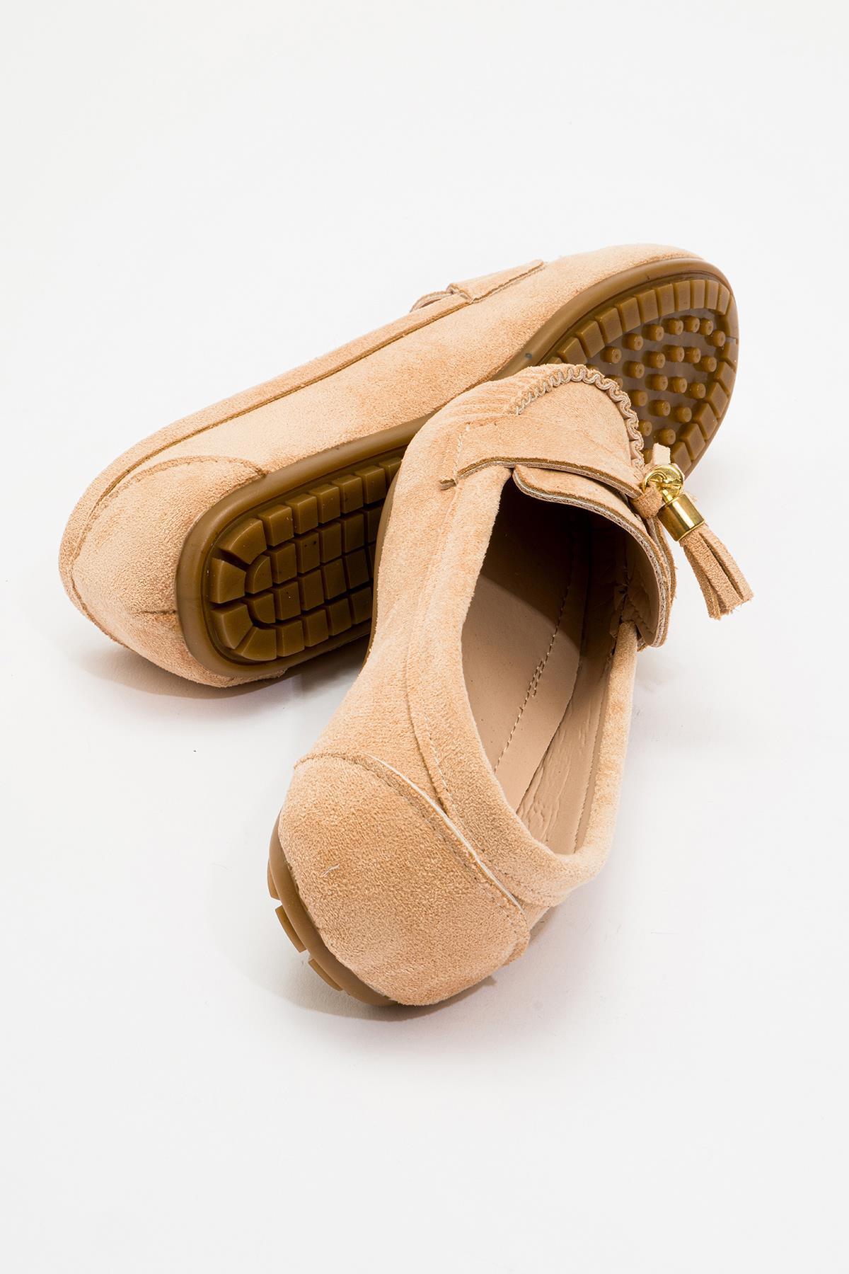 Kadın Tokalı Babet BEJ SÜET - Görsel 5