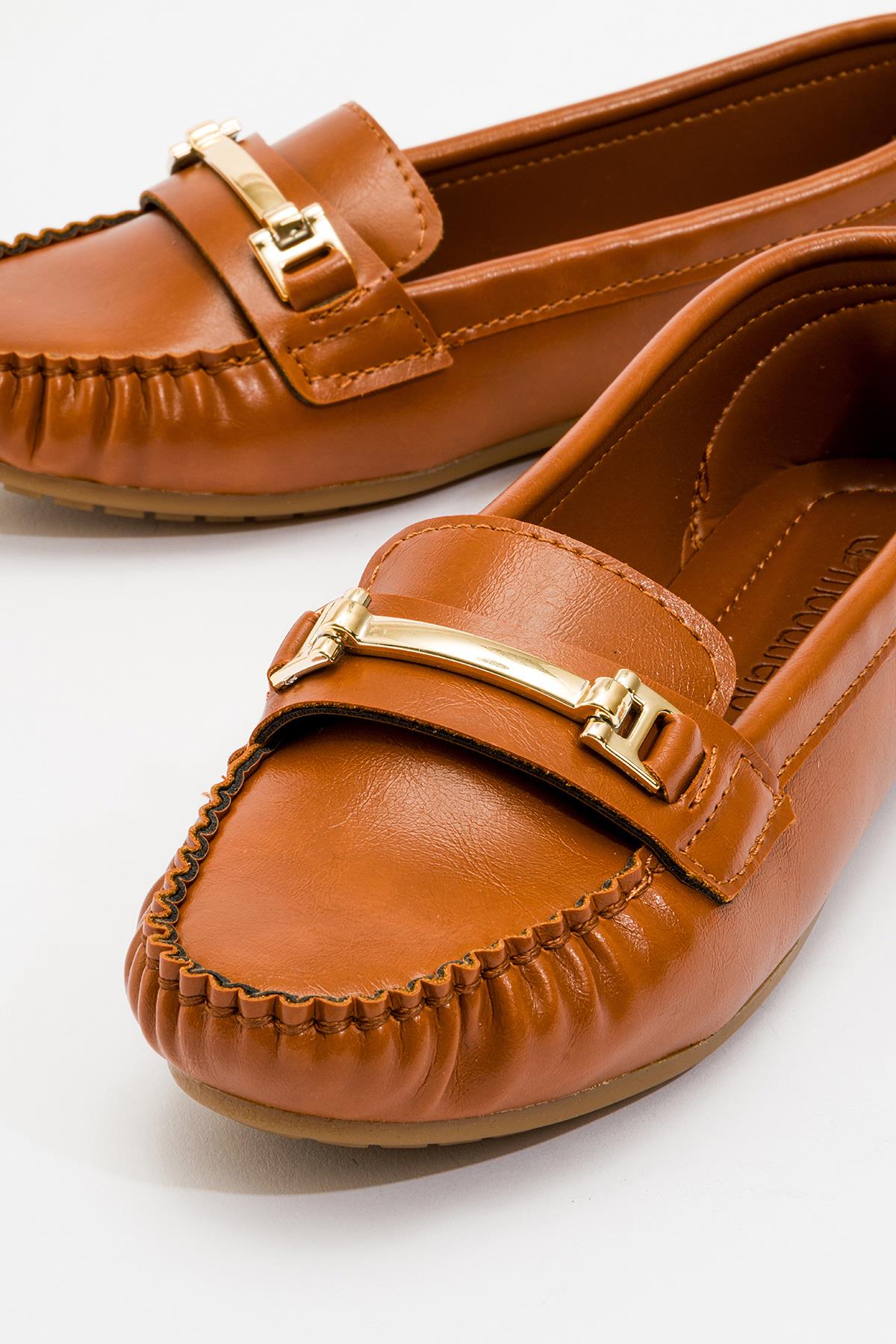 Kadın Çubuk Tokalı Babet TABA KIRIŞIK - Görsel 4