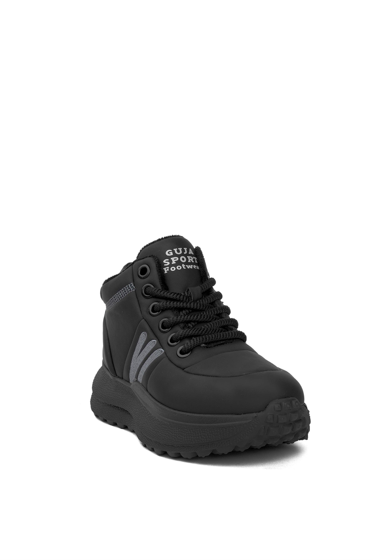 24K3174 Kadın Kalın Taban Sneaker Bot Siyah - Görsel 3