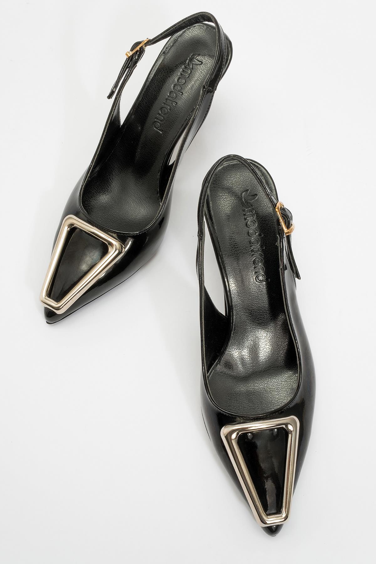 Kadın Tokalı Topuklu Ayakkabı SİYAH RUGAN - Görsel 4