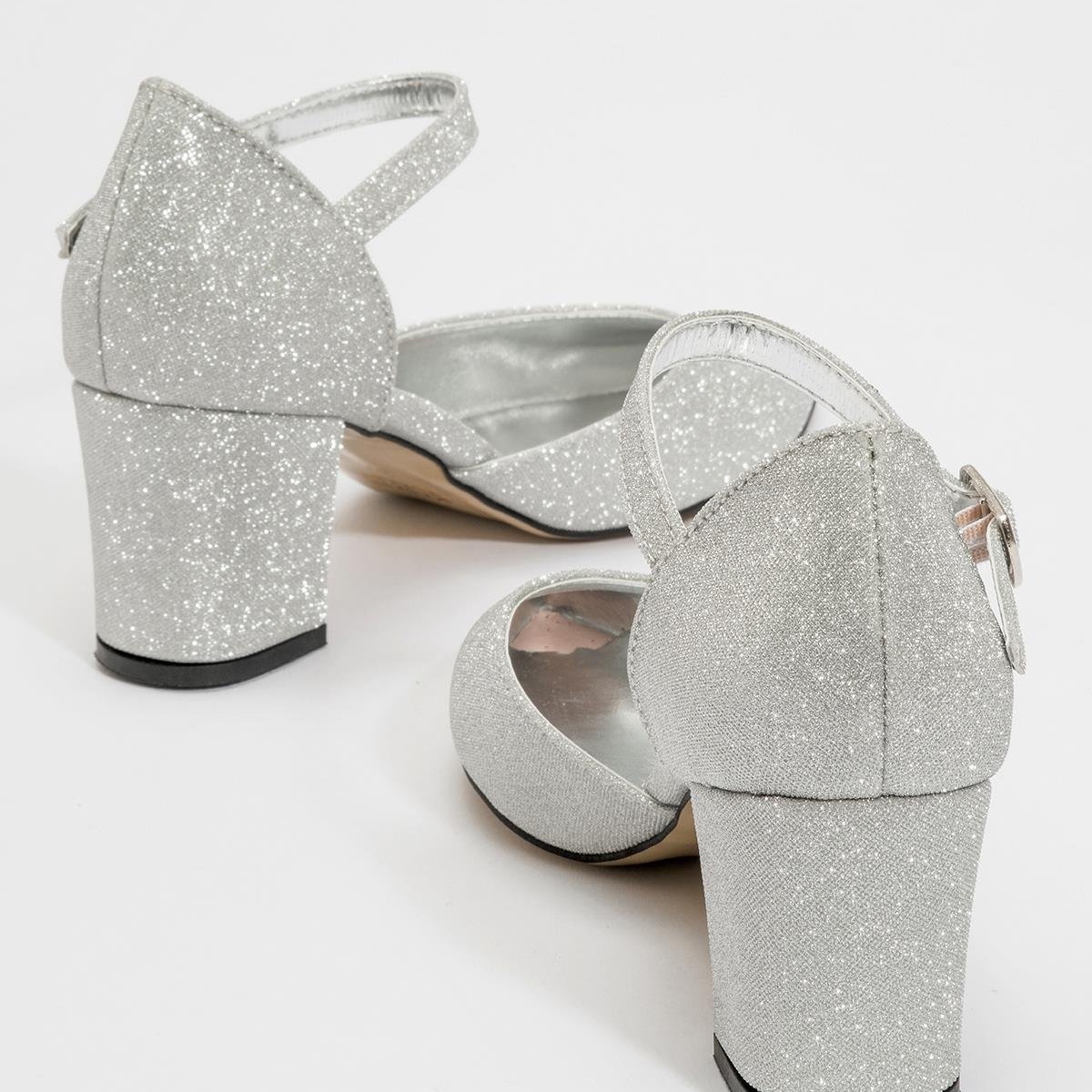 Kadın Biyeli Topuklu Ayakkabı GÜMÜŞ SİM - Görsel 4