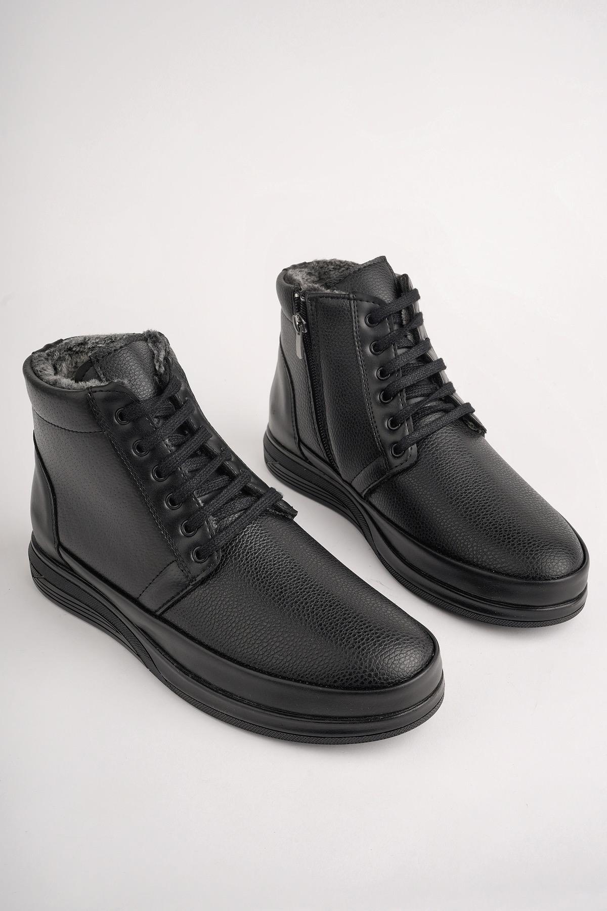 DEWEY Garantili Fermuarlı Bağcıklı Kürklü Soğuk Geçirmez Erkek Bot - Görsel 6