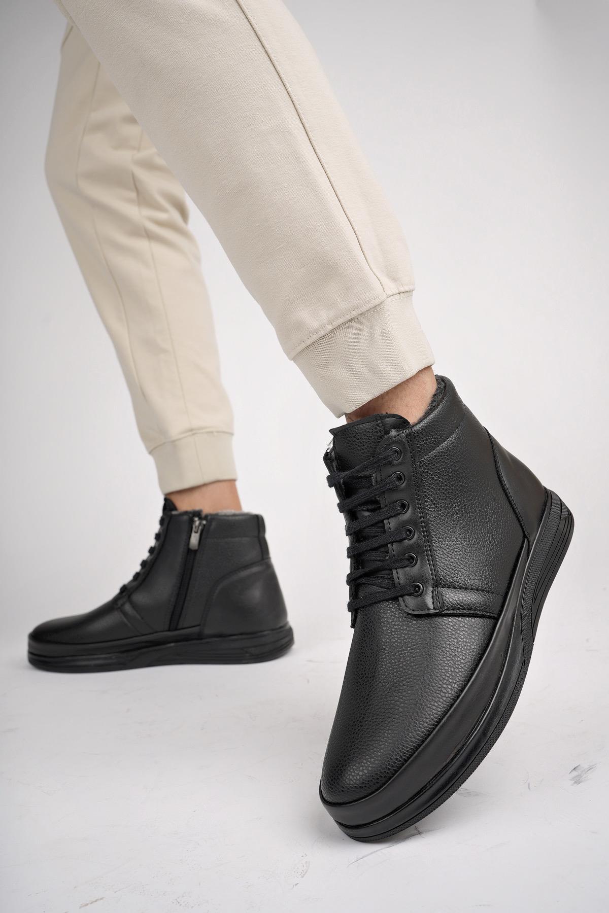 DEWEY Garantili Fermuarlı Bağcıklı Kürklü Soğuk Geçirmez Erkek Bot - Görsel 7