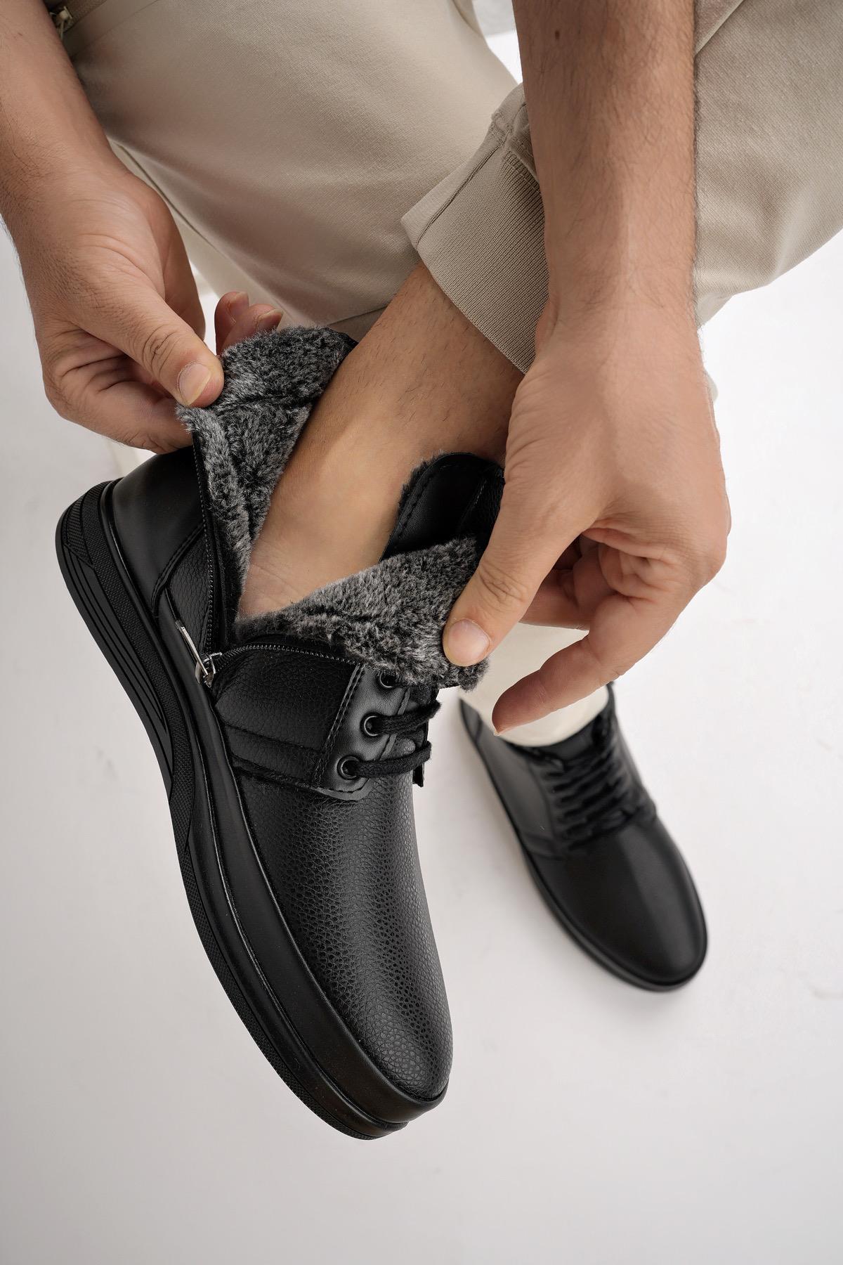 DEWEY Garantili Fermuarlı Bağcıklı Kürklü Soğuk Geçirmez Erkek Bot - Görsel 8