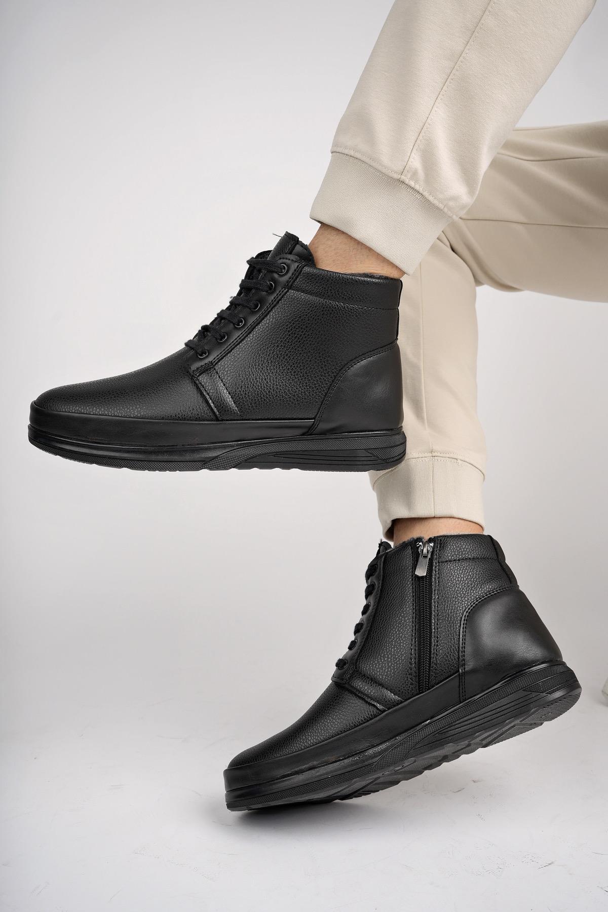 DEWEY Garantili Fermuarlı Bağcıklı Kürklü Soğuk Geçirmez Erkek Bot - Görsel 9