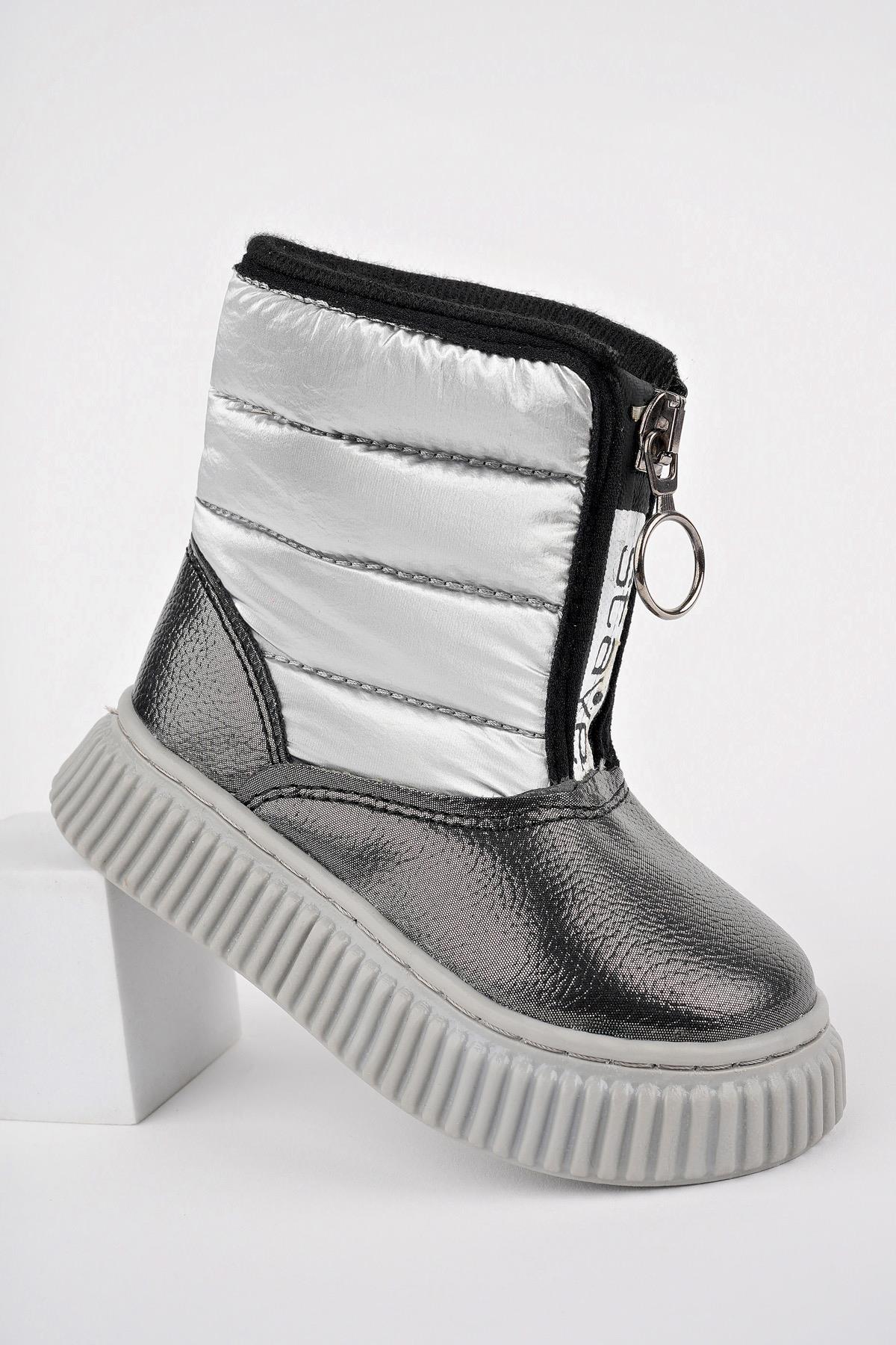 CANDY Garantili Bebek Rahat Kalıp Önü Fermuarlı İçi Kürklü Yağmur ve Kar Botu - Görsel 2