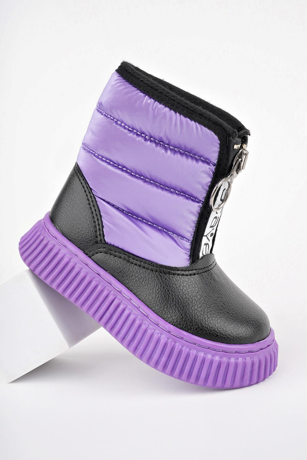 CANDY Garantili Bebek Rahat Kalıp Önü Fermuarlı İçi Kürklü Yağmur ve Kar Botu - Görsel 2