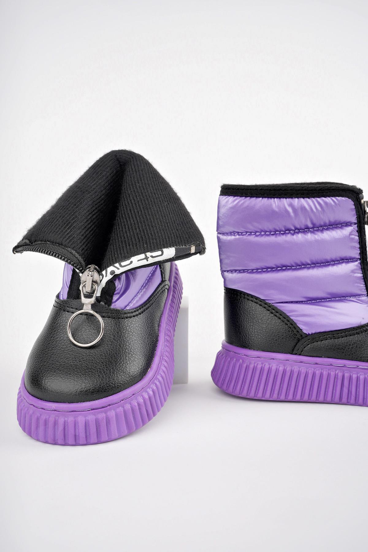 CANDY Garantili Bebek Rahat Kalıp Önü Fermuarlı İçi Kürklü Yağmur ve Kar Botu - Görsel 3