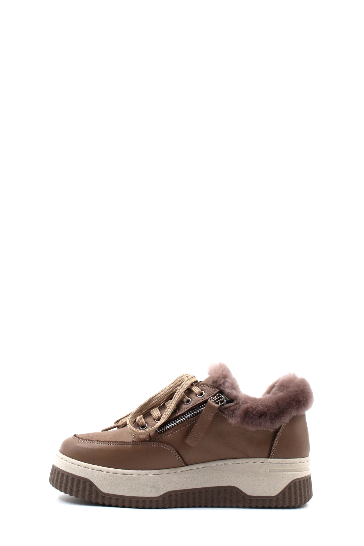 Hakiki Deri Kürklü Kadın Casual Ayakkabı 142KZA15 - Görsel 3