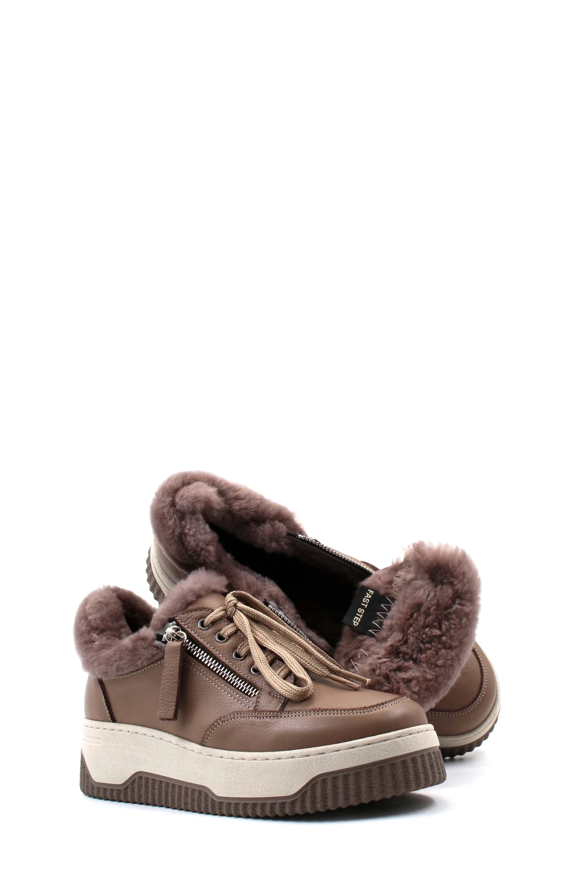 Hakiki Deri Kürklü Kadın Casual Ayakkabı 142KZA15 - Görsel 5