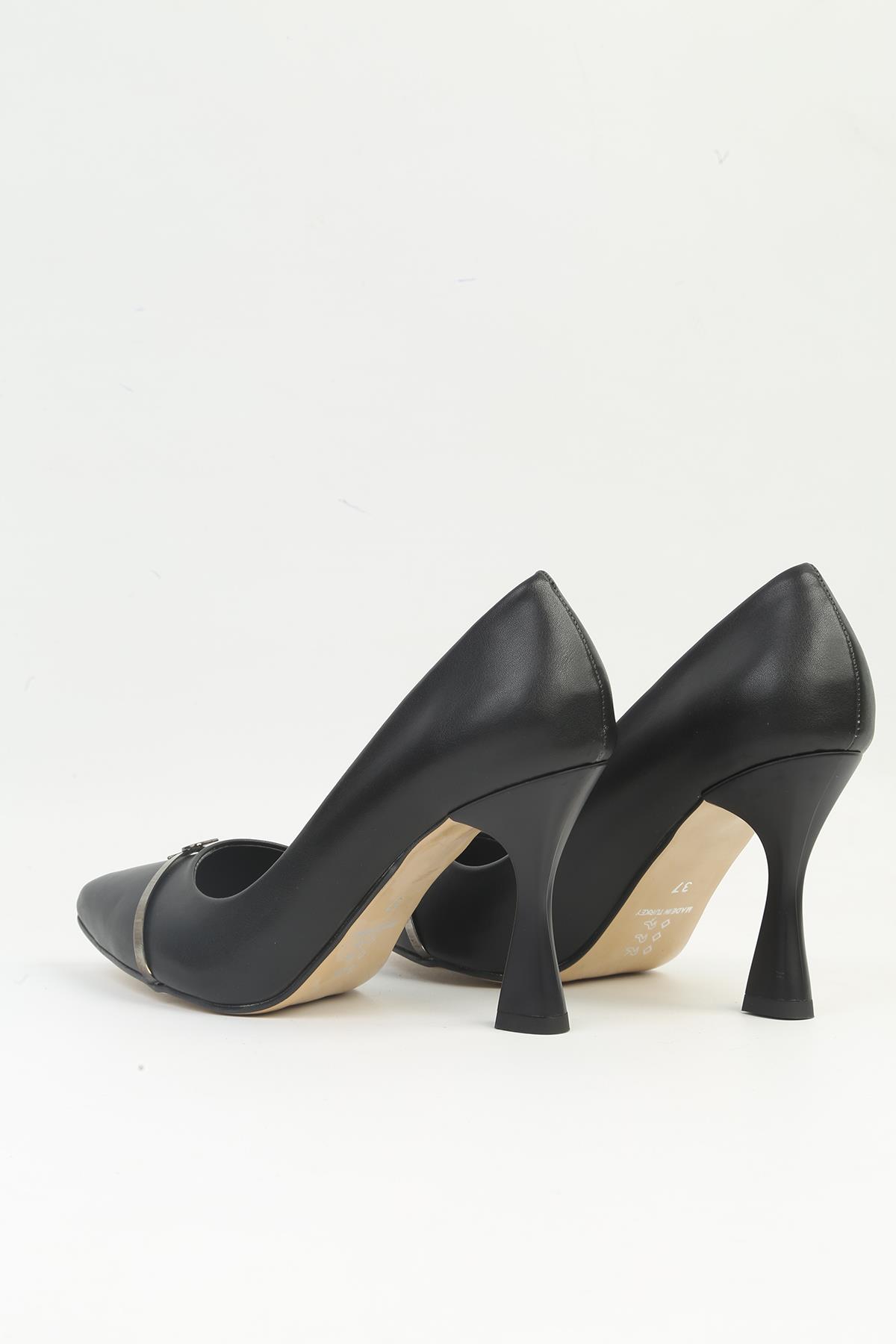 ® | PC-54210 Kadın Siyah Topuklu Ayakkabı - Görsel 4