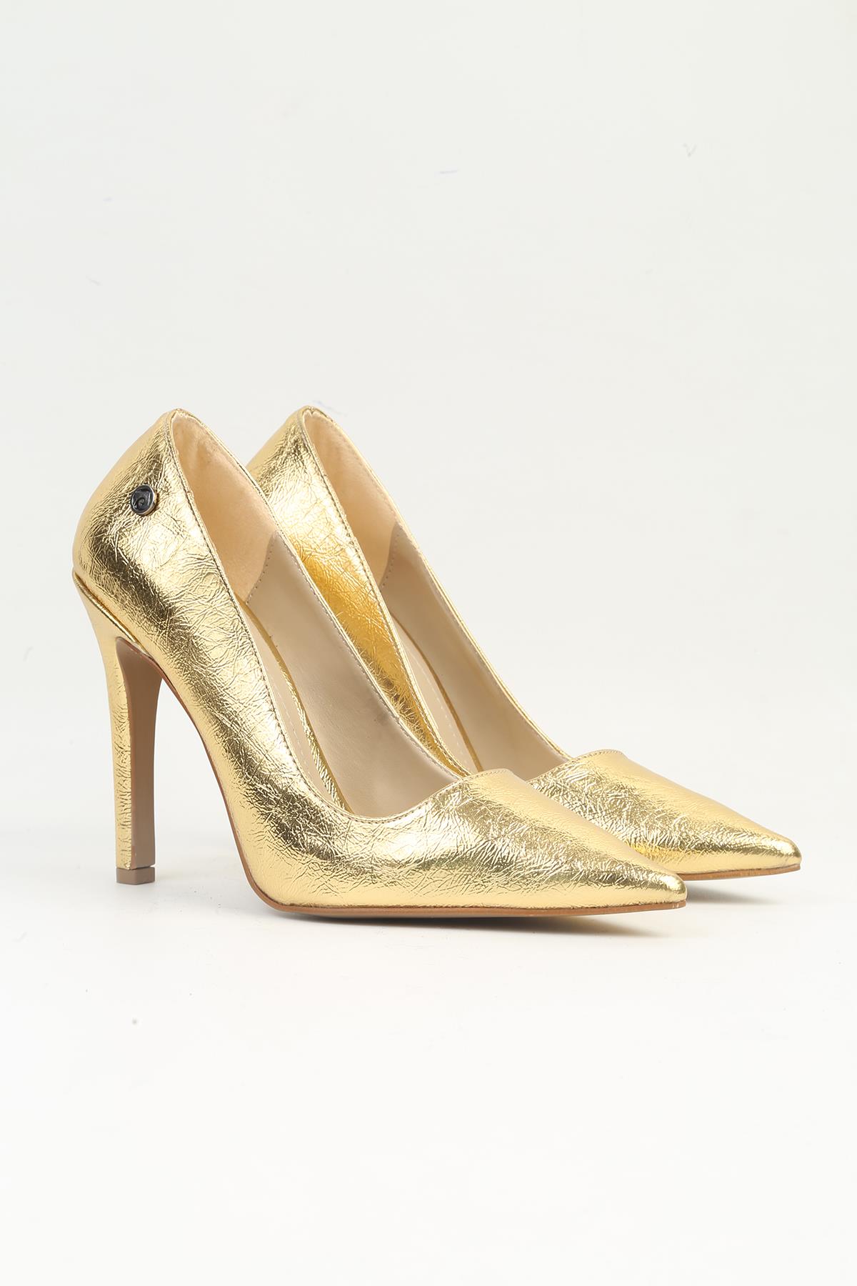 | PC-54053 Kadın Altın Topuklu Ayakkabı - Görsel 3