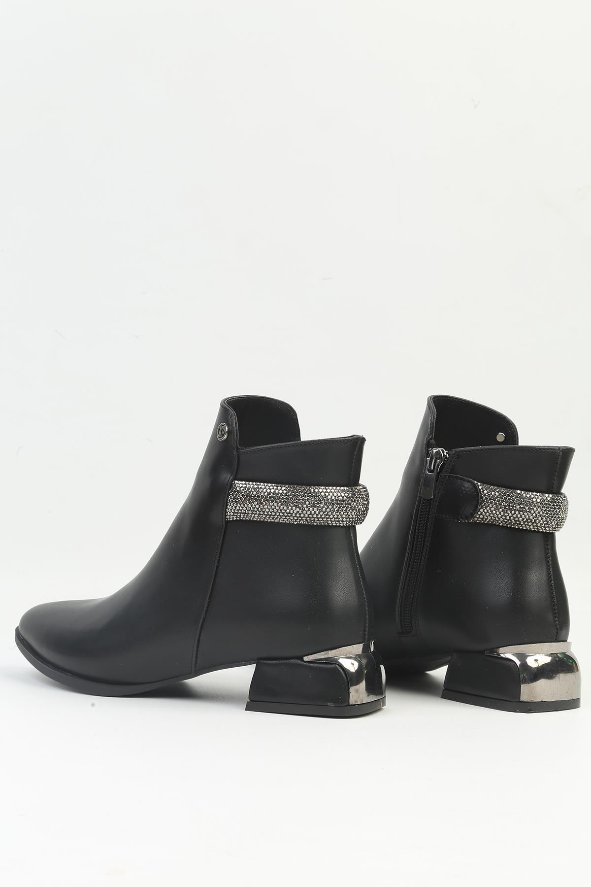 ® | PC-54016 Kadın Siyah Cilt Bot - Görsel 4