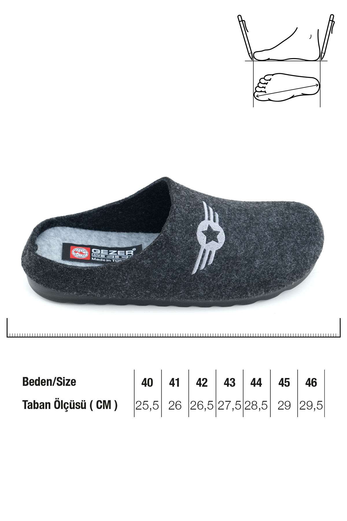GEZER Kışlık Rahat Taban Ev Bahçe Erkek Terlik - Görsel 7