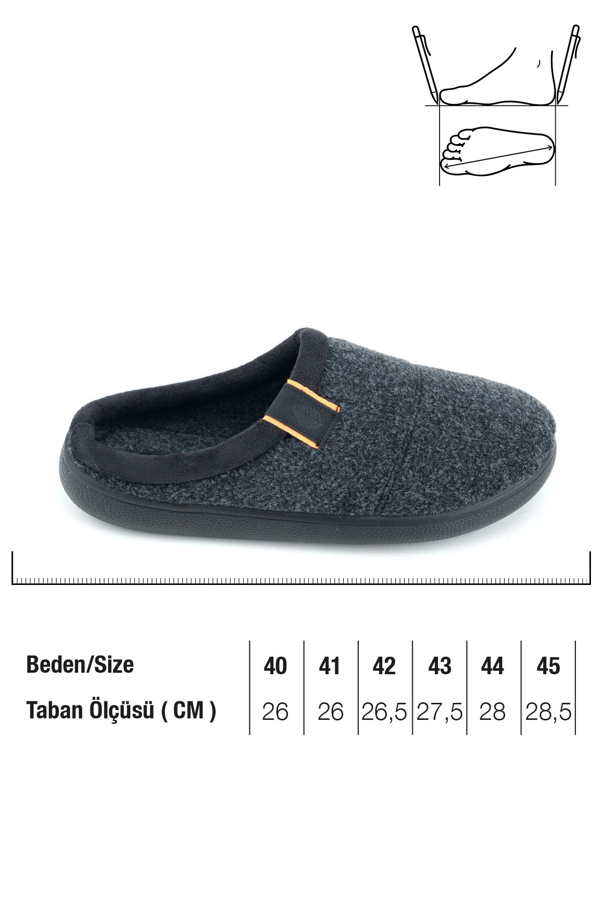 Gezer Gezer Gri Kışlık Erkek Comfort Taban Ev Bahçe Terlik Sandalet & Terlik | Flo Gri - 4. görsel