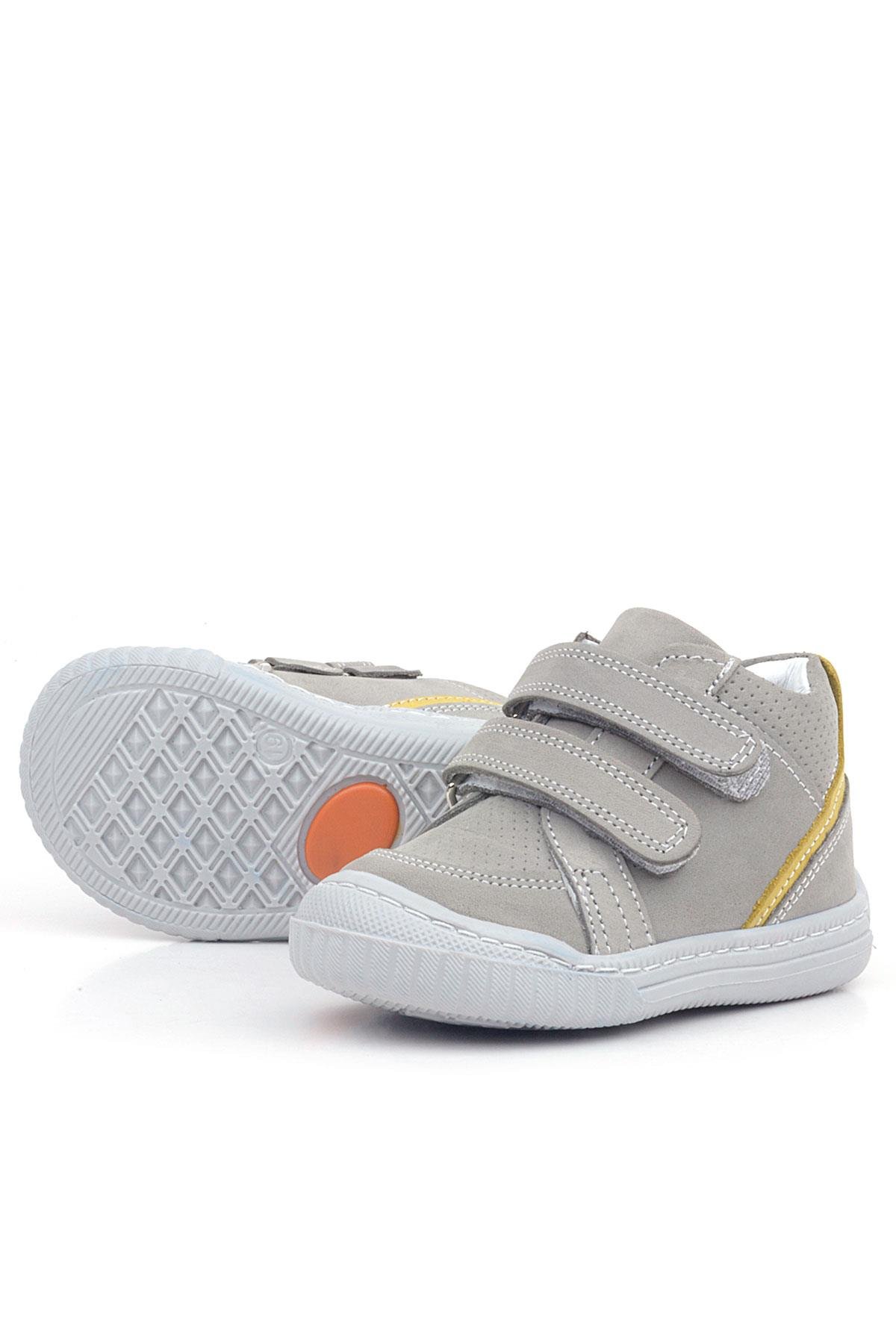 Raya Hakiki Deri Gri Sarı Cırtlı Erkek Bebek Bot - Görsel 6