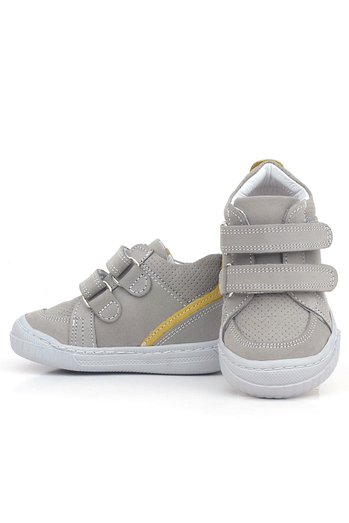 Raya Hakiki Deri Gri Sarı Cırtlı Erkek Bebek Bot - Görsel 7