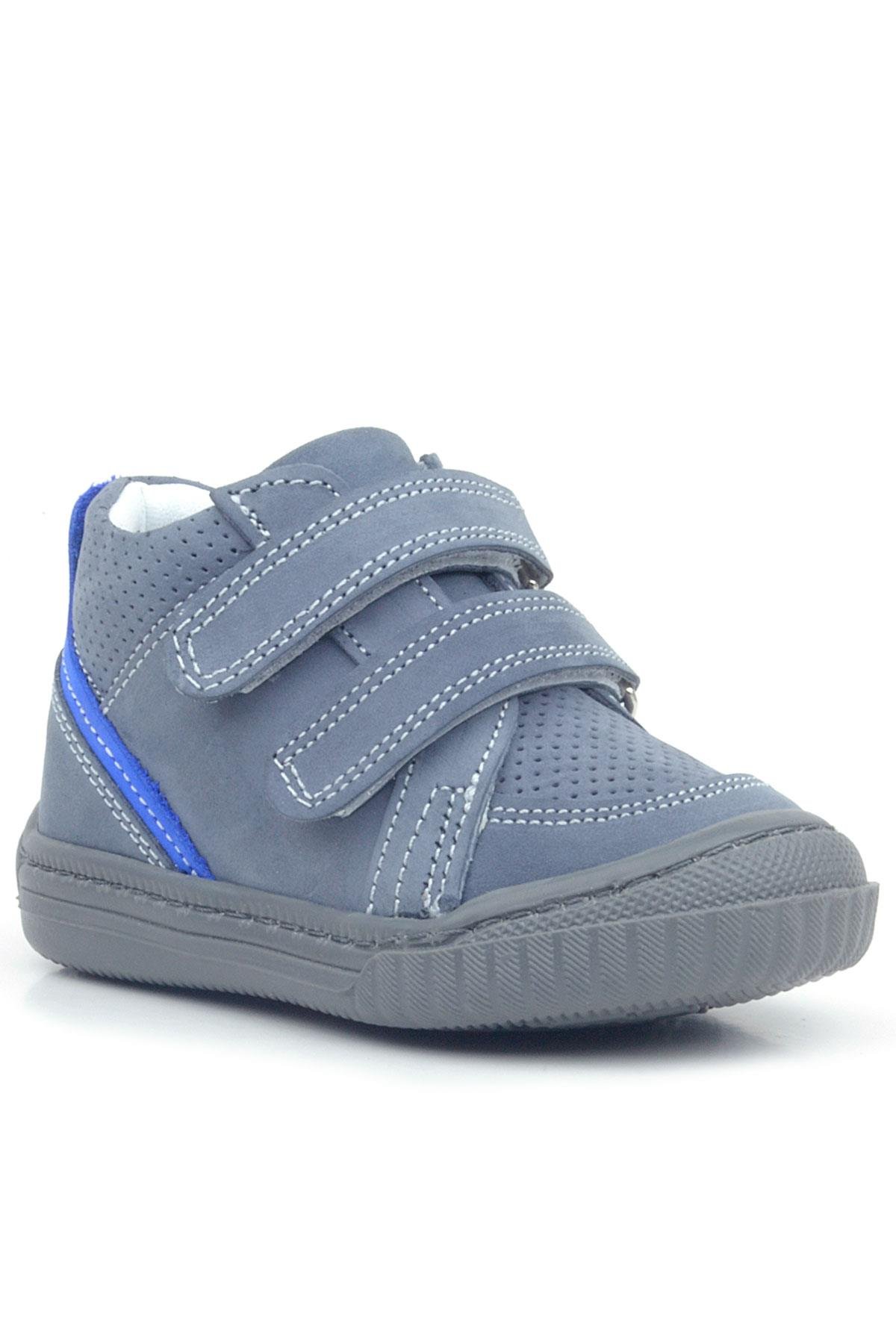 Raya Hakiki Deri Koyu Gri Cırtlı Erkek Bebek Bot - Görsel 2