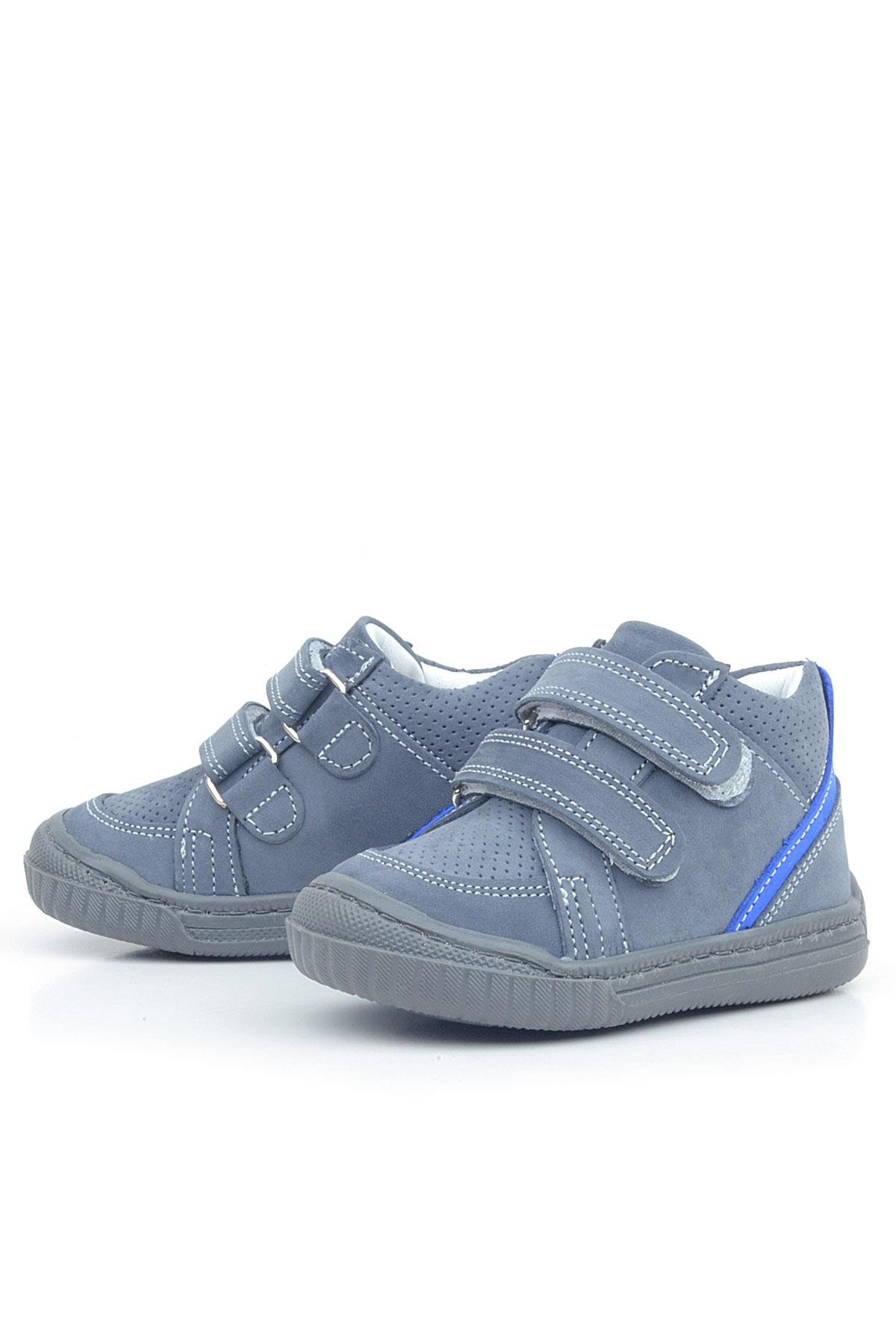 Raya Hakiki Deri Koyu Gri Cırtlı Erkek Bebek Bot - Görsel 5