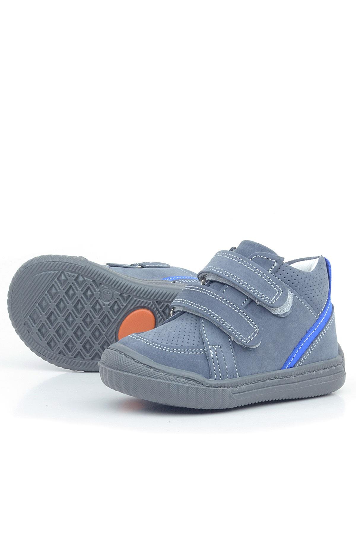 Raya Hakiki Deri Koyu Gri Cırtlı Erkek Bebek Bot - Görsel 6