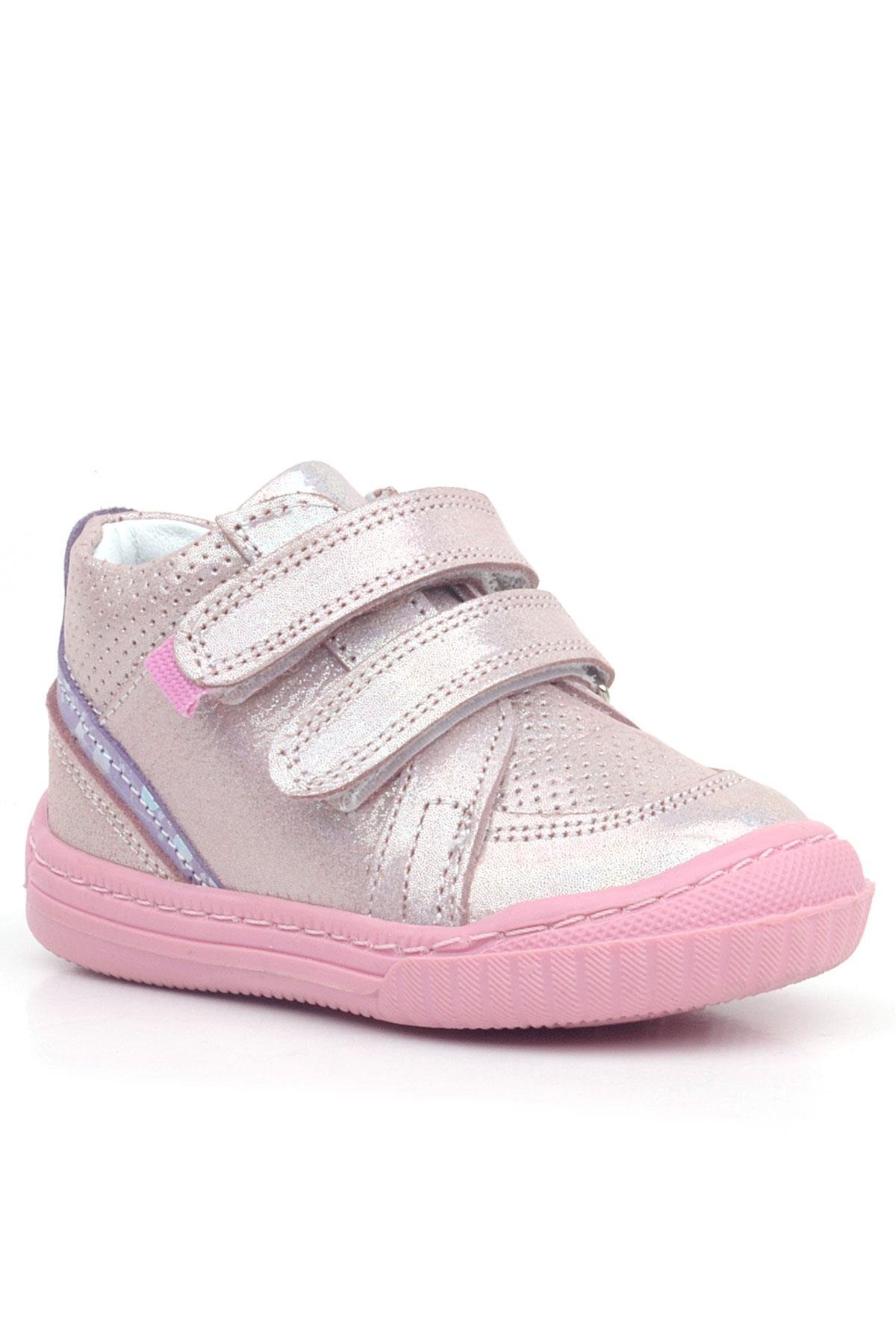 Raya Hakiki Deri Pembe Mor Simli Cırtlı Kız Bebek Bot - Görsel 2