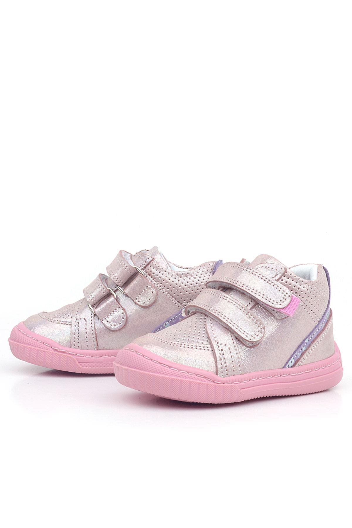 Raya Hakiki Deri Pembe Mor Simli Cırtlı Kız Bebek Bot - Görsel 5