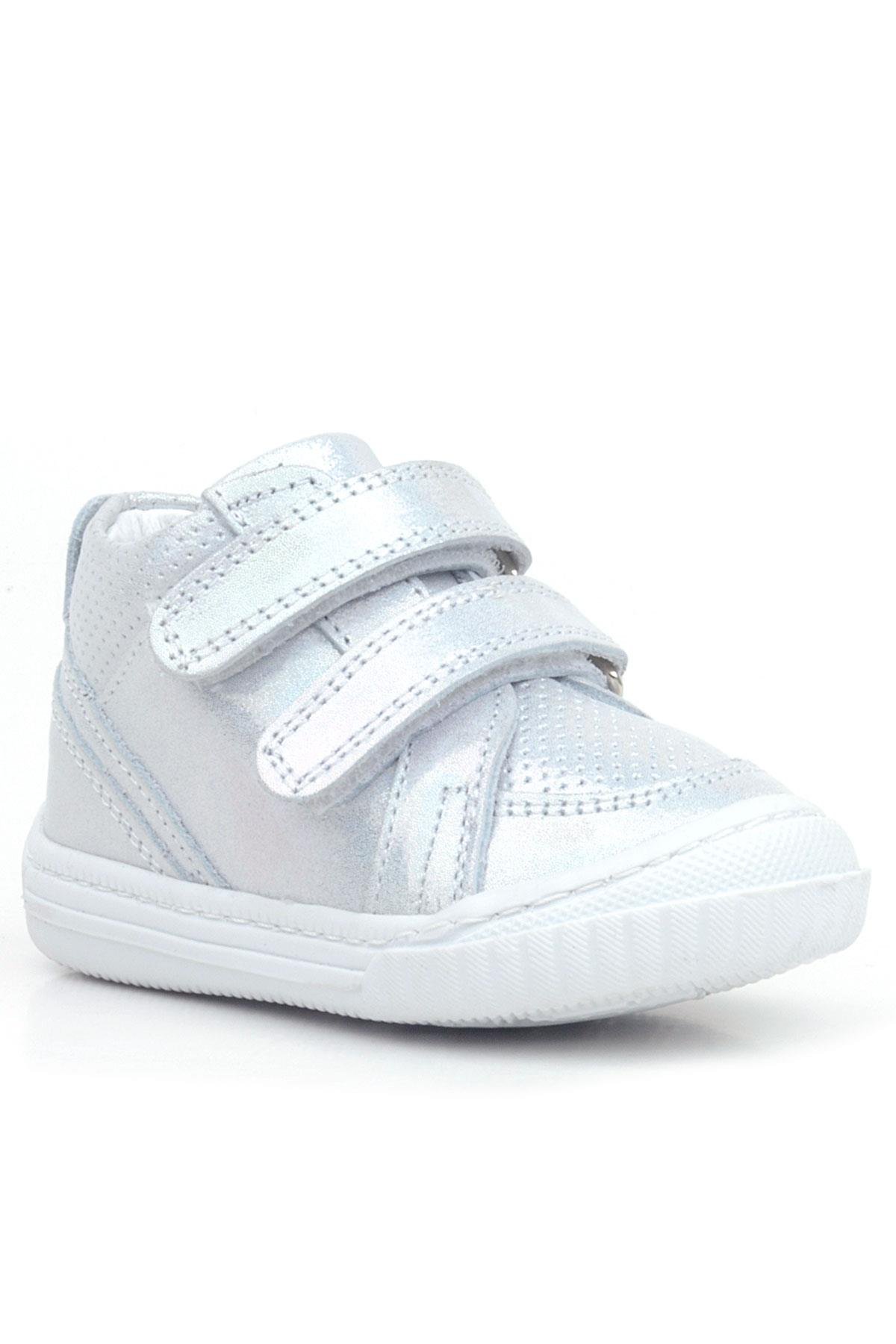 Raya Hakiki Deri Gümüş Simli Cırtlı Kız Bebek Bot - Görsel 2