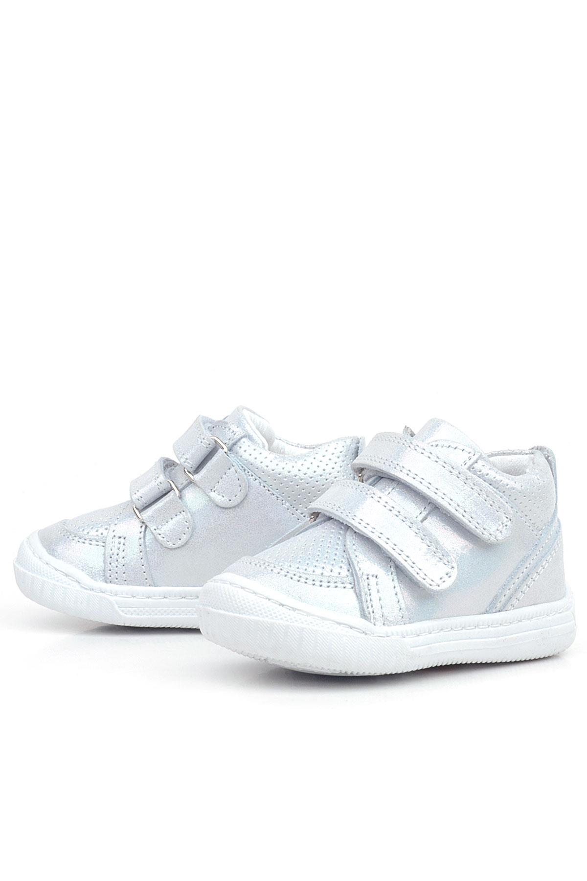 Raya Hakiki Deri Gümüş Simli Cırtlı Kız Bebek Bot - Görsel 5