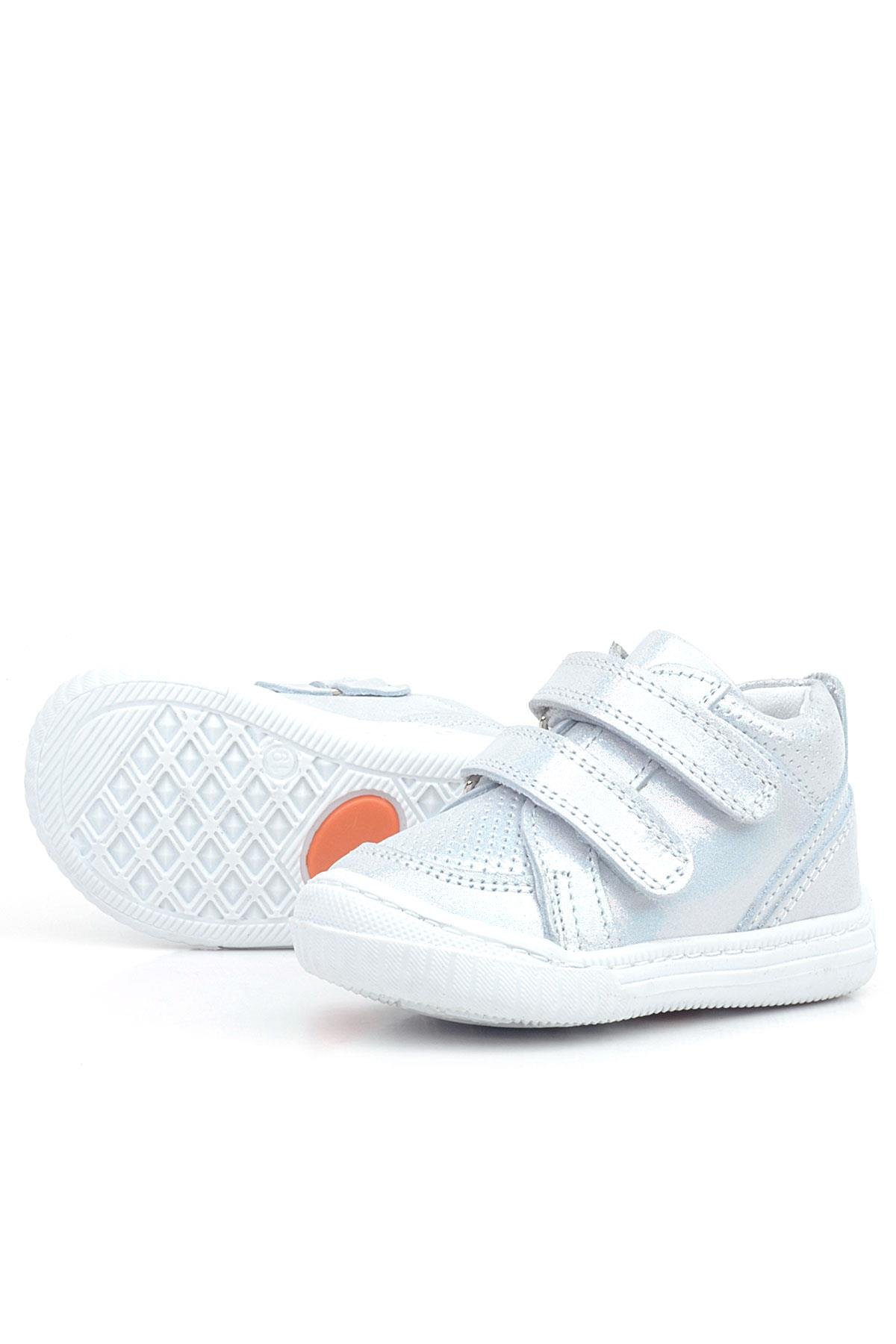 Raya Hakiki Deri Gümüş Simli Cırtlı Kız Bebek Bot - Görsel 6