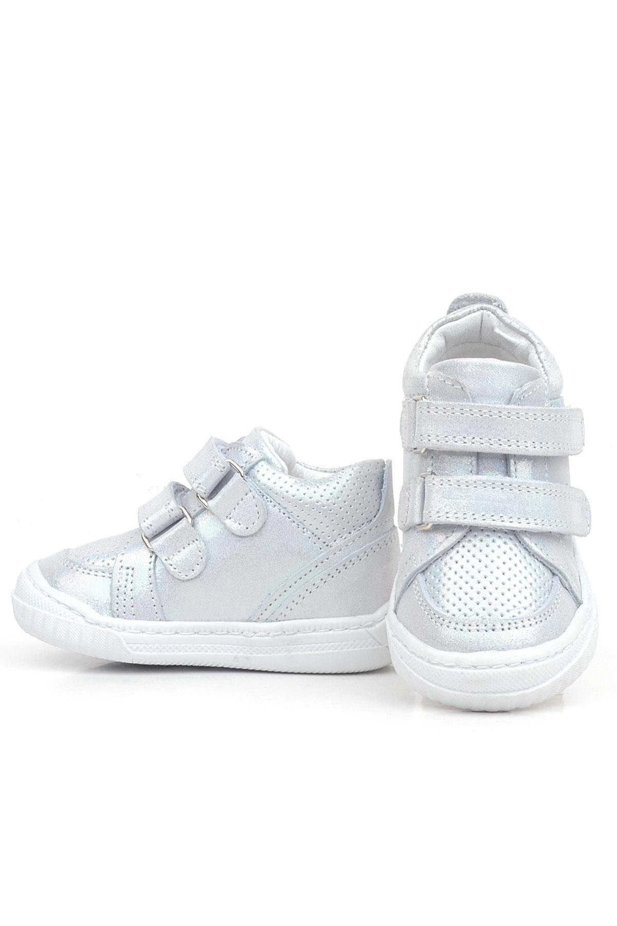 Raya Hakiki Deri Gümüş Simli Cırtlı Kız Bebek Bot - Görsel 7