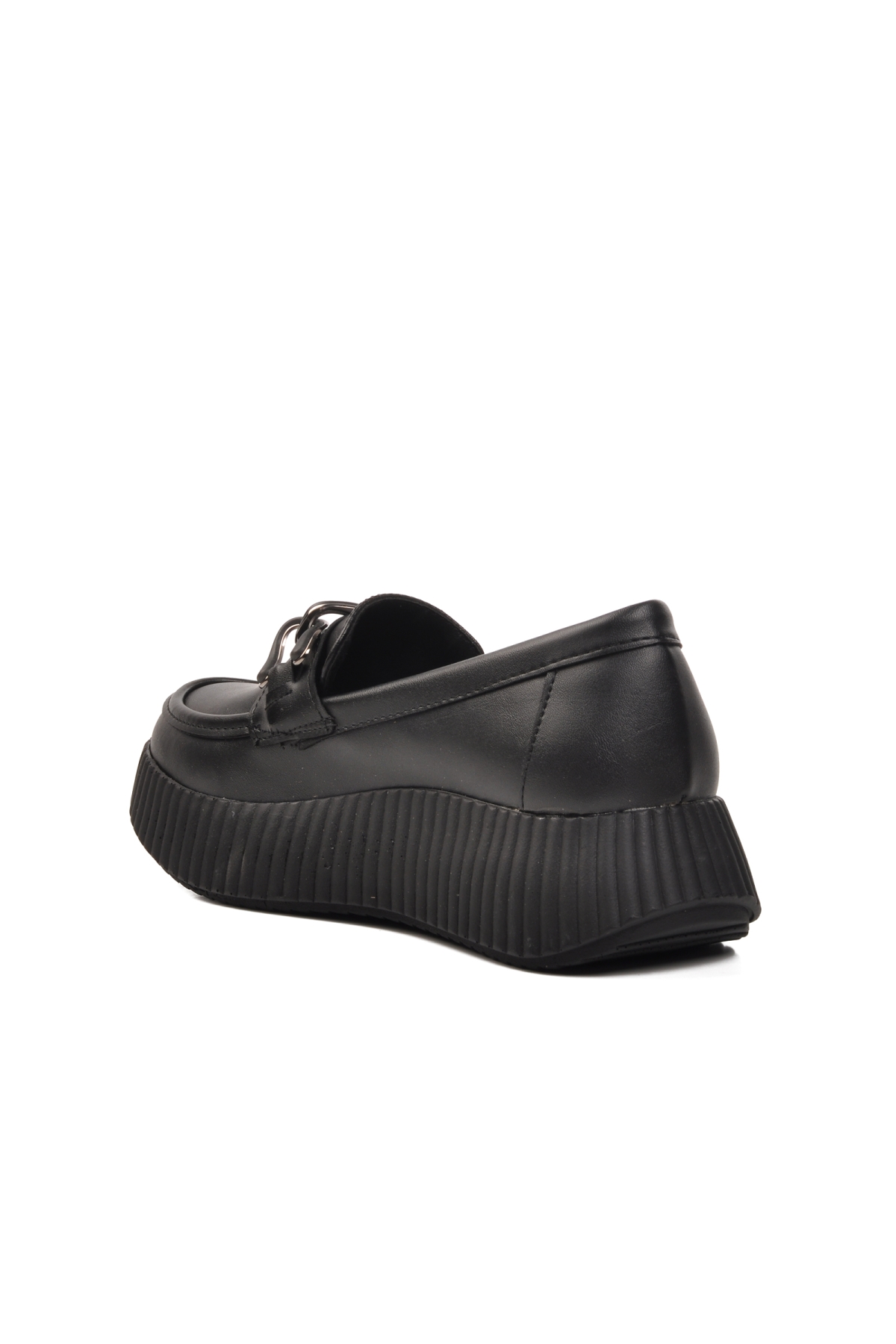 389120 Siyah Cilt Kadın Günlük Ayakkabı - Görsel 5