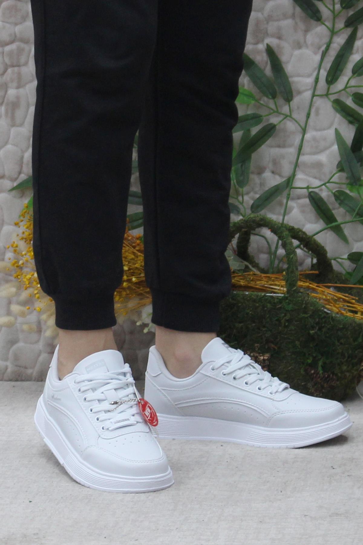 Wks 2765 Beyaz Hafif Rahat Sneaker Kadın Spor Ayakkabı - Görsel 3