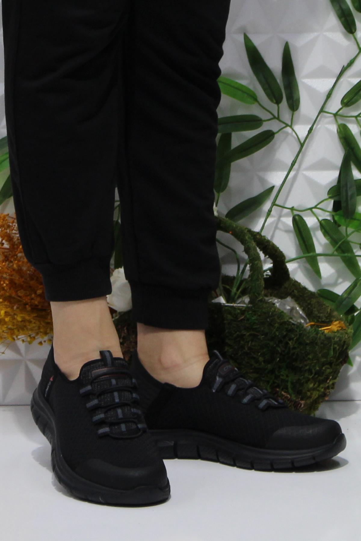 Cheta Shıne Siyah Rahat Esnek Yumuşak Bağçıksız Sneakers Ayakkabı - Görsel 3