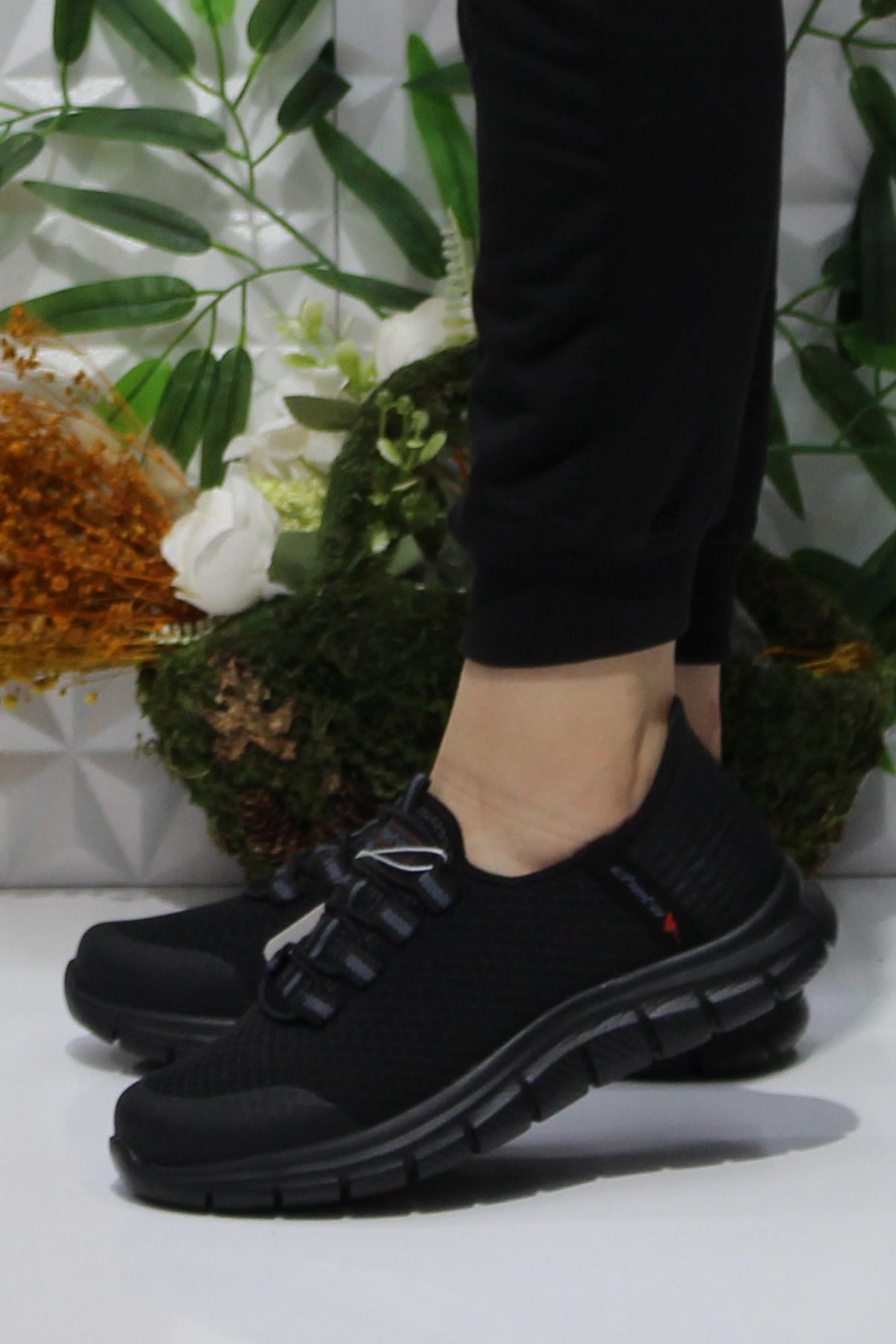 Cheta Shıne Siyah Rahat Esnek Yumuşak Bağçıksız Sneakers Ayakkabı - Görsel 4