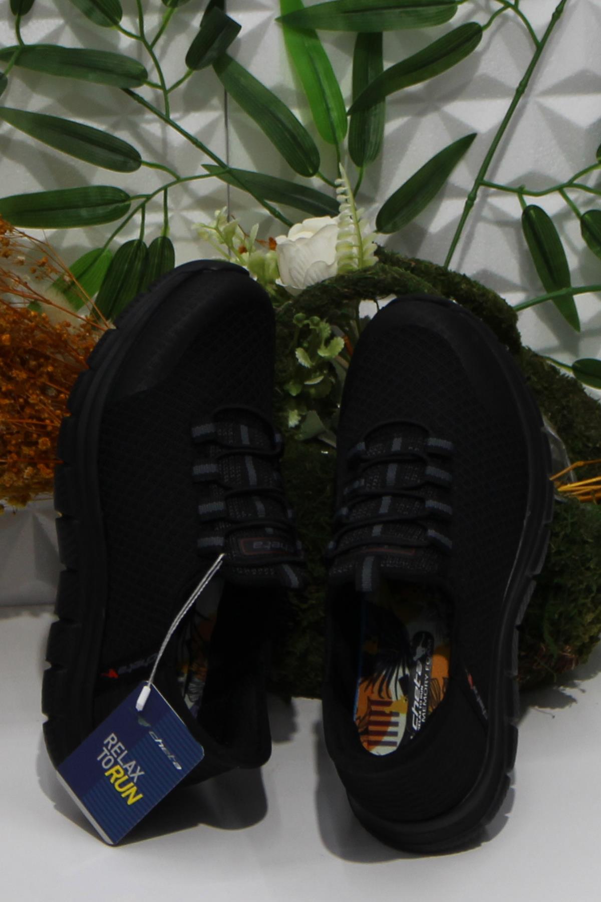Cheta Shıne Siyah Rahat Esnek Yumuşak Bağçıksız Sneakers Ayakkabı - Görsel 6