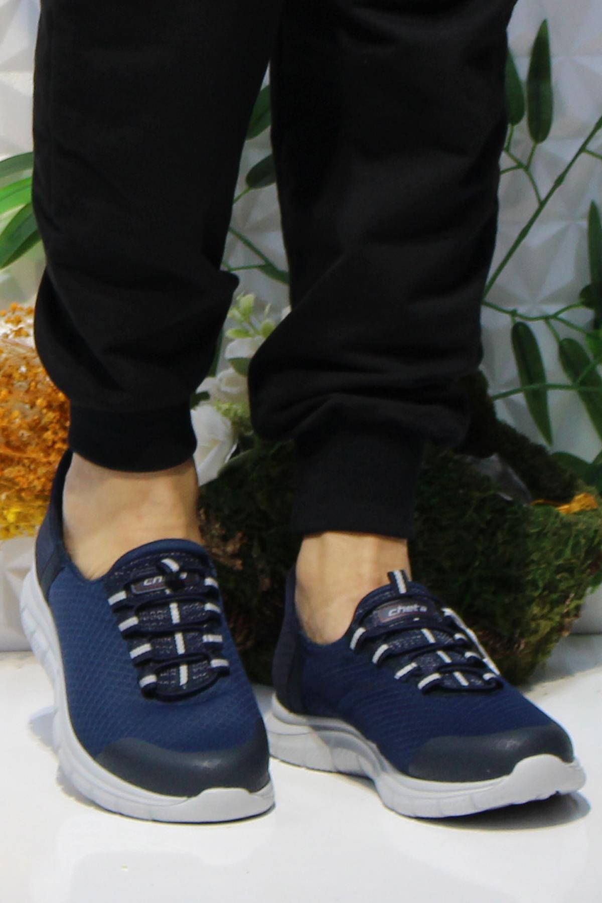 Cheta Shıne Lacivert Rahat Esnek Yumuşak Bağçıksız Sneakers Ayakkabı - Görsel 3