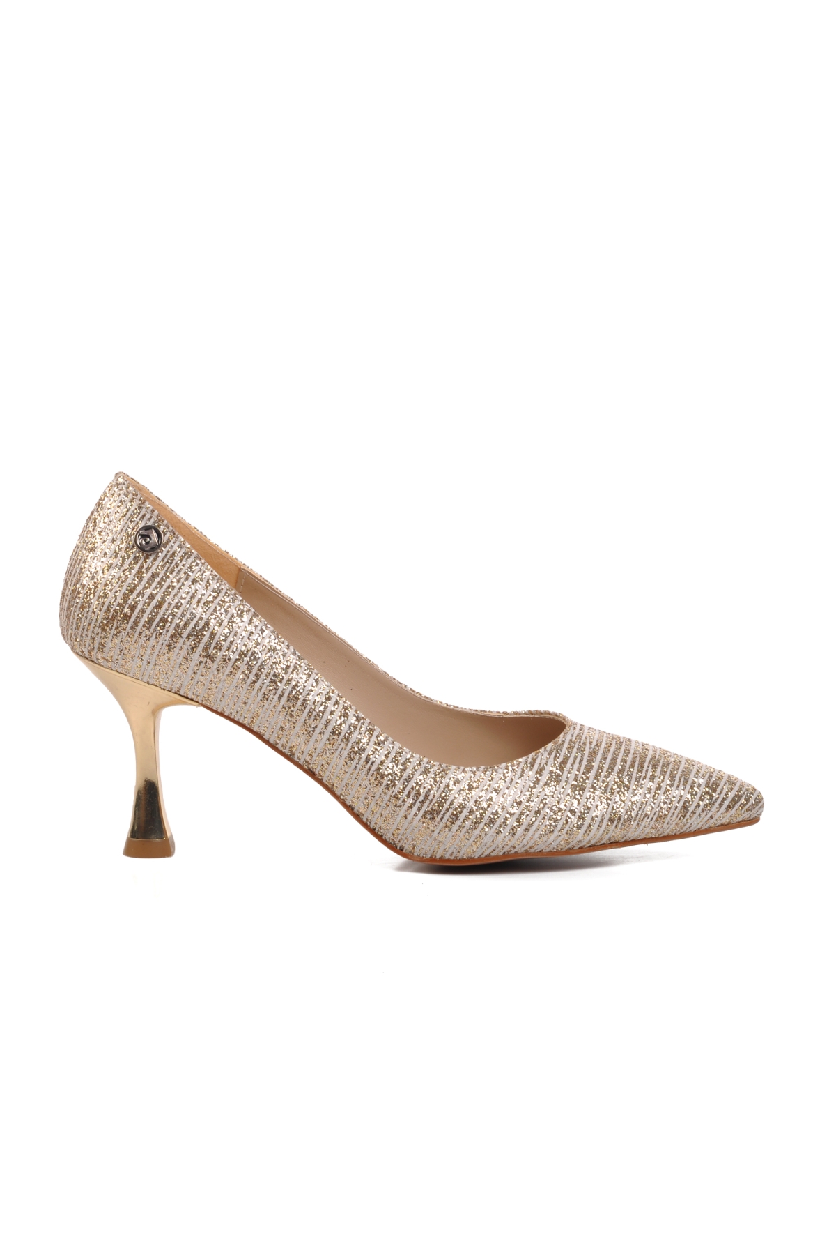 PC-54049 Altın Kadın Topuklu Ayakkabı - Görsel 2