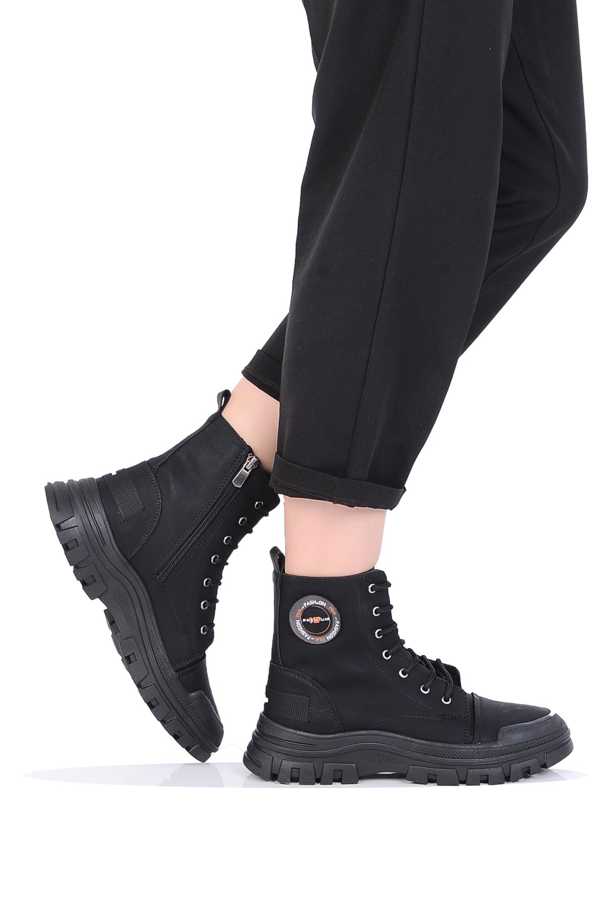 Mp 242-2239Zn Kadın Kışlık Düz Postal Bot Ayakkabı - Görsel 2