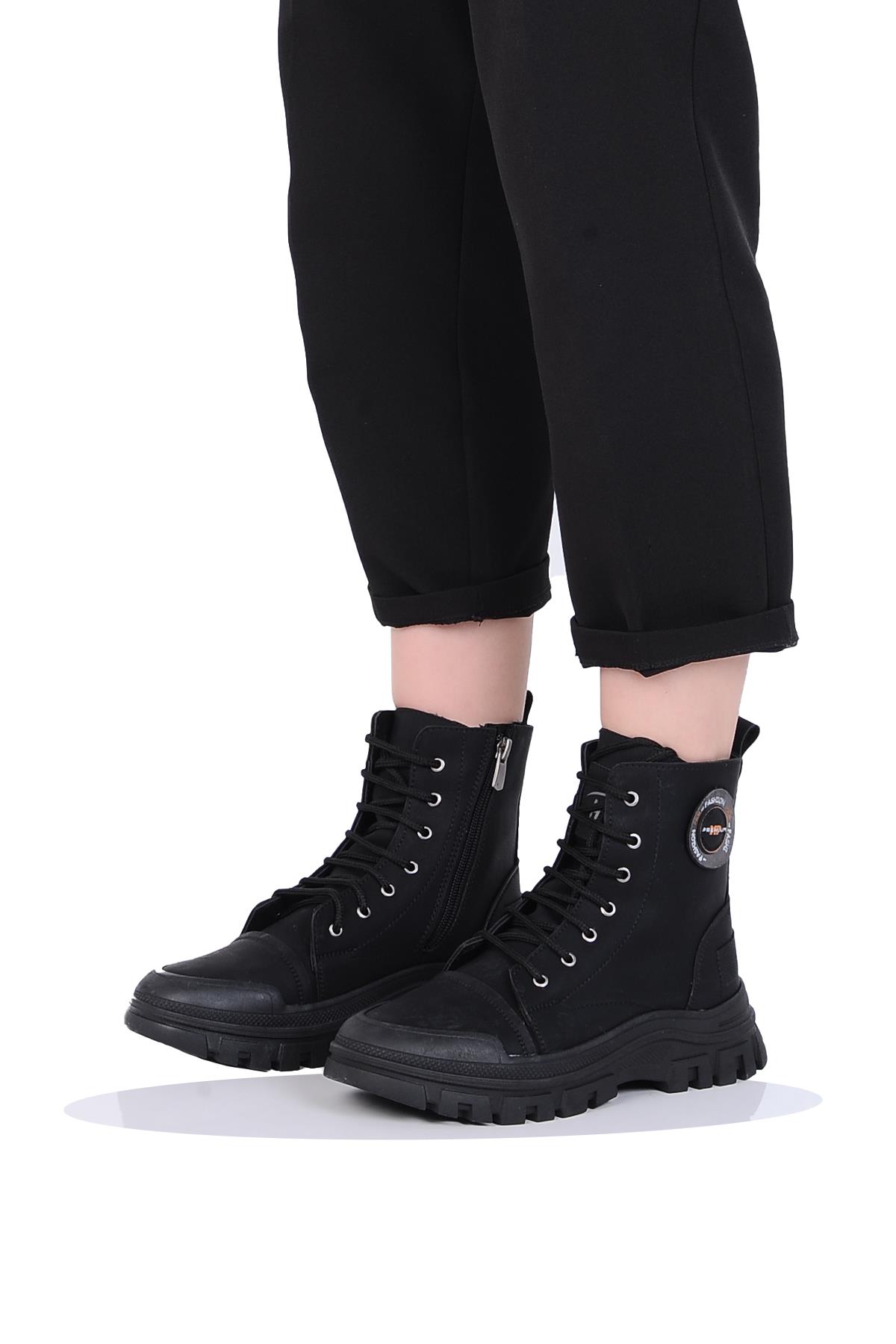 Mp 242-2239Zn Kadın Kışlık Düz Postal Bot Ayakkabı - Görsel 3