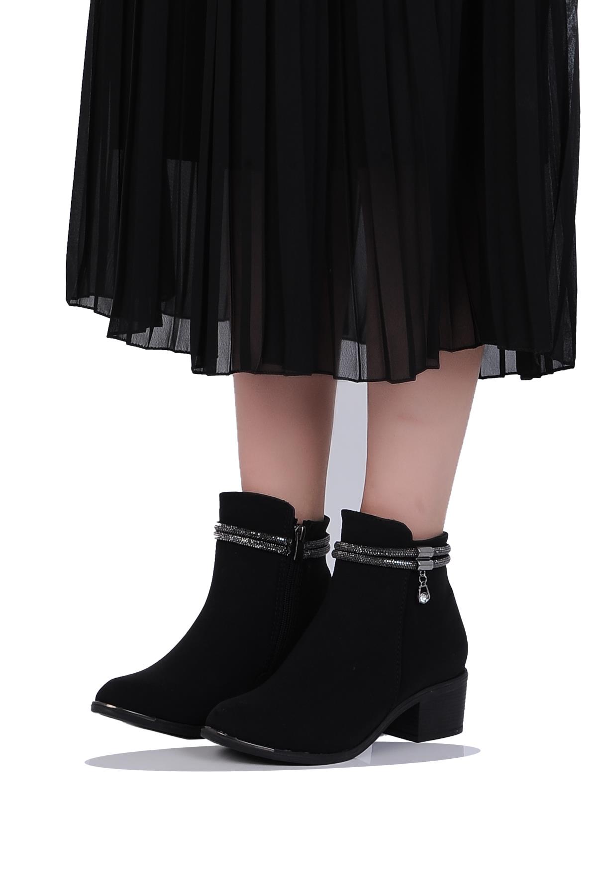 Mp 242-2226Zn Siyah Kadın 6Cm Topuklu Bot - Görsel 3