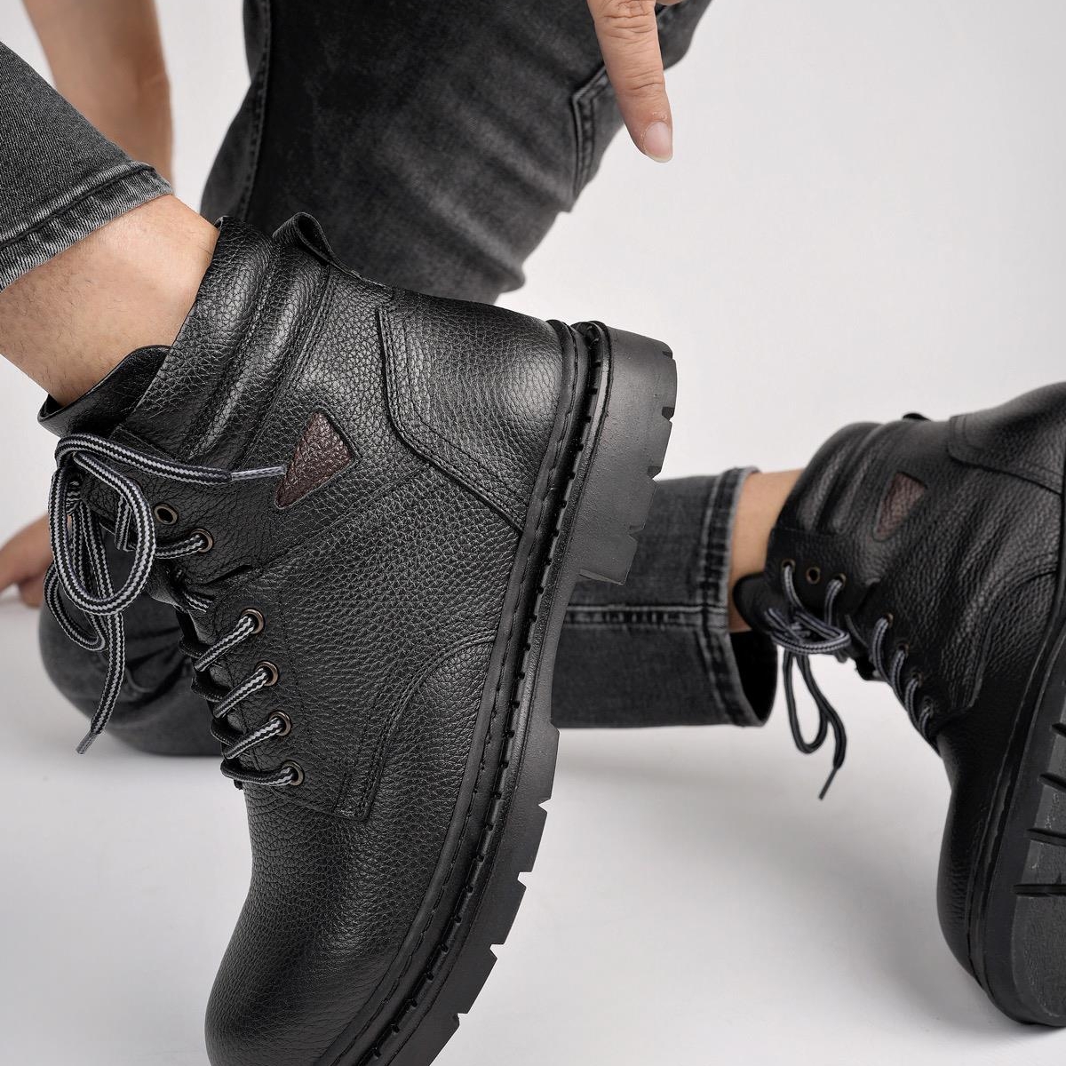 STEPHAN Garantili Bağcıklı Hakiki Deri Kaymaz Taban Erkek Bot - Görsel 9