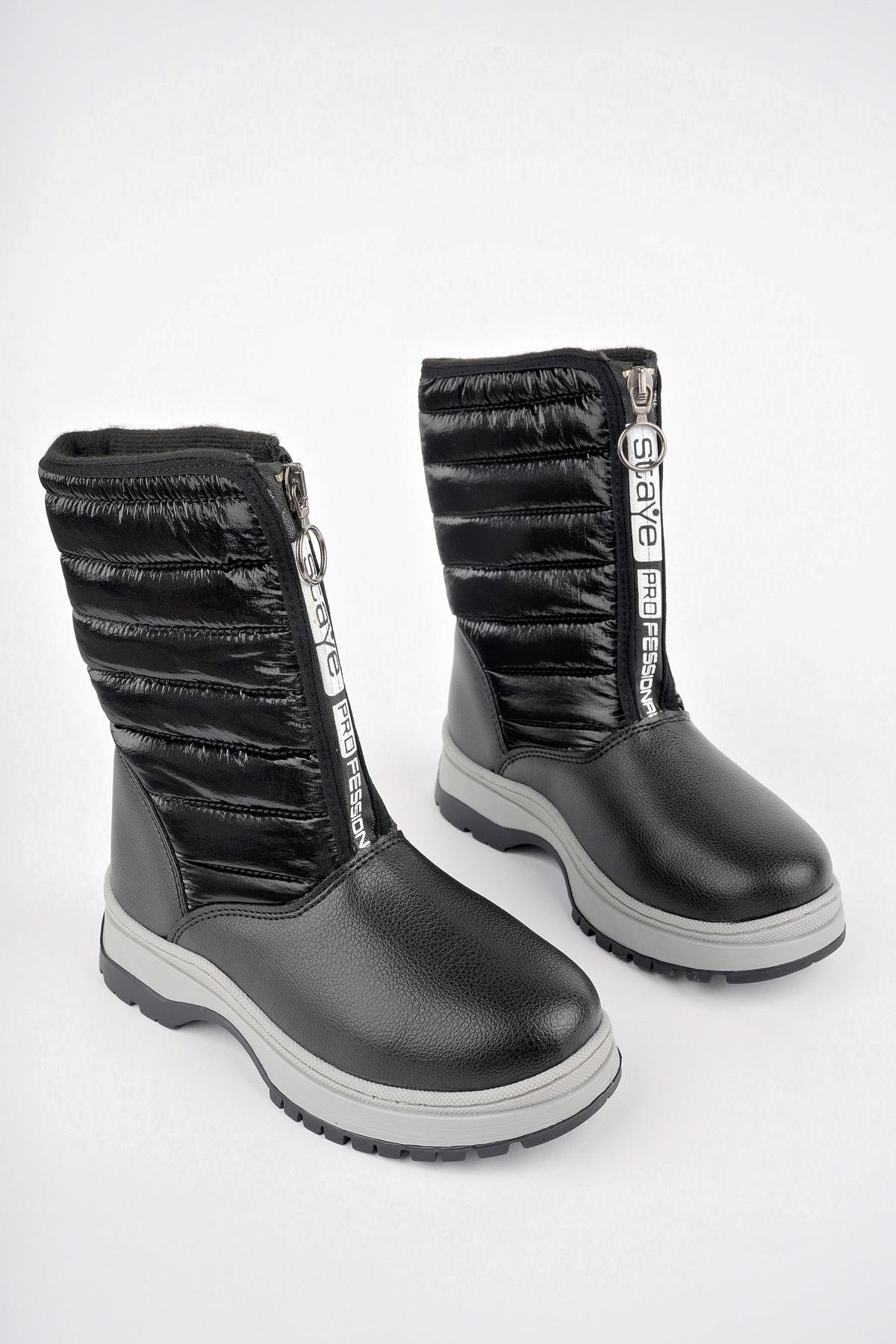 SUGAR Garantili Çocuk Unisex Rahat Kalıp Önü Fermuarlı İçi Kürklü Yağmur ve Kar Botu - Görsel 3