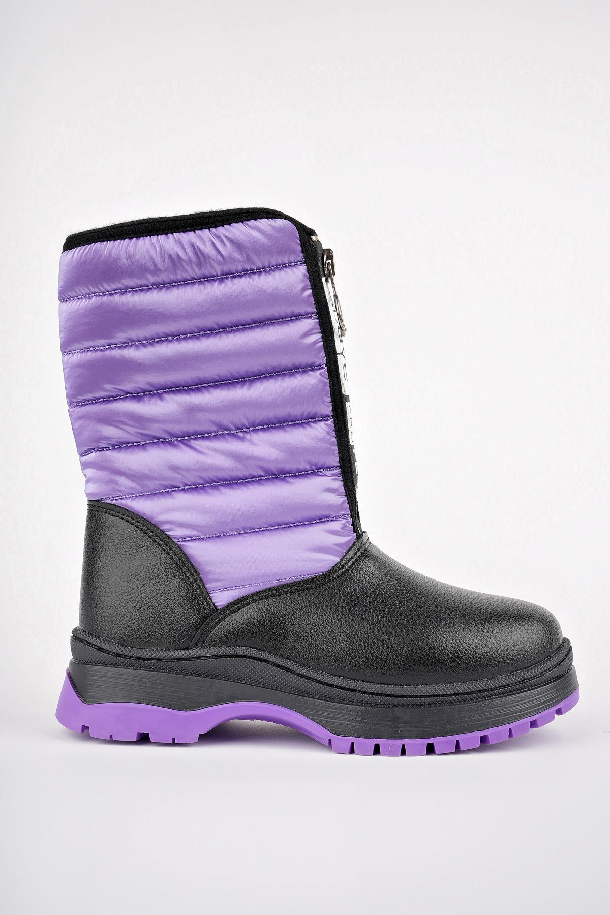 SUGAR Garantili Çocuk Unisex Rahat Kalıp Önü Fermuarlı İçi Kürklü Yağmur ve Kar Botu - Görsel 2