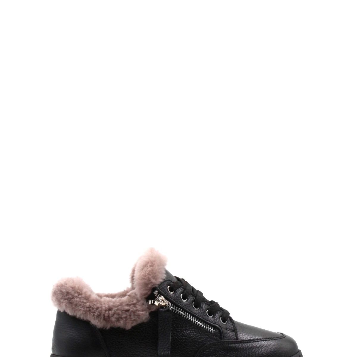 FST Genuine Leather Fur-lined Women's Casual Shoes 142KZA15 Black - Hof